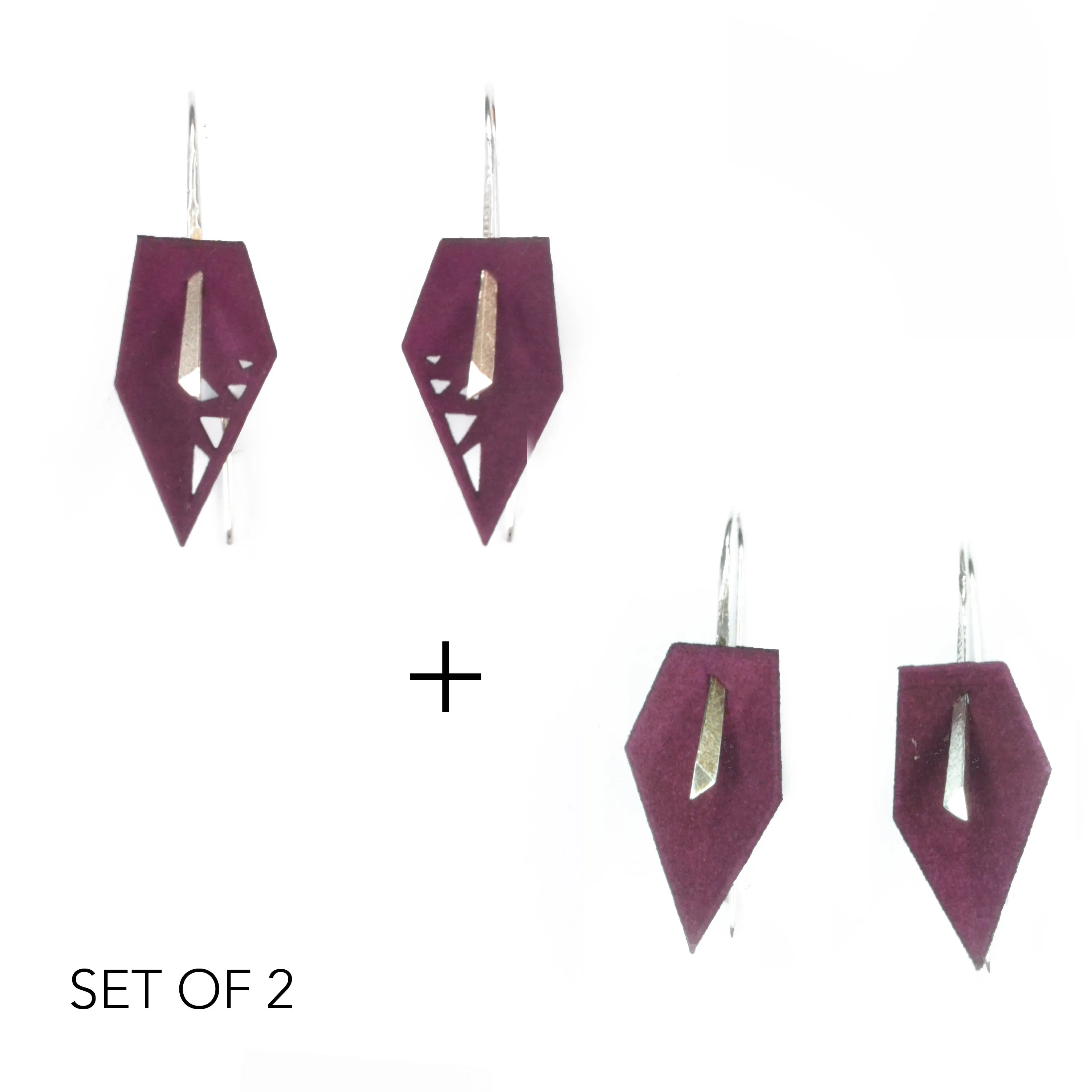 Geometric Drop Interchangeable Earrings (2 Colors, 1 set of Silver Hooks) - Vertigo