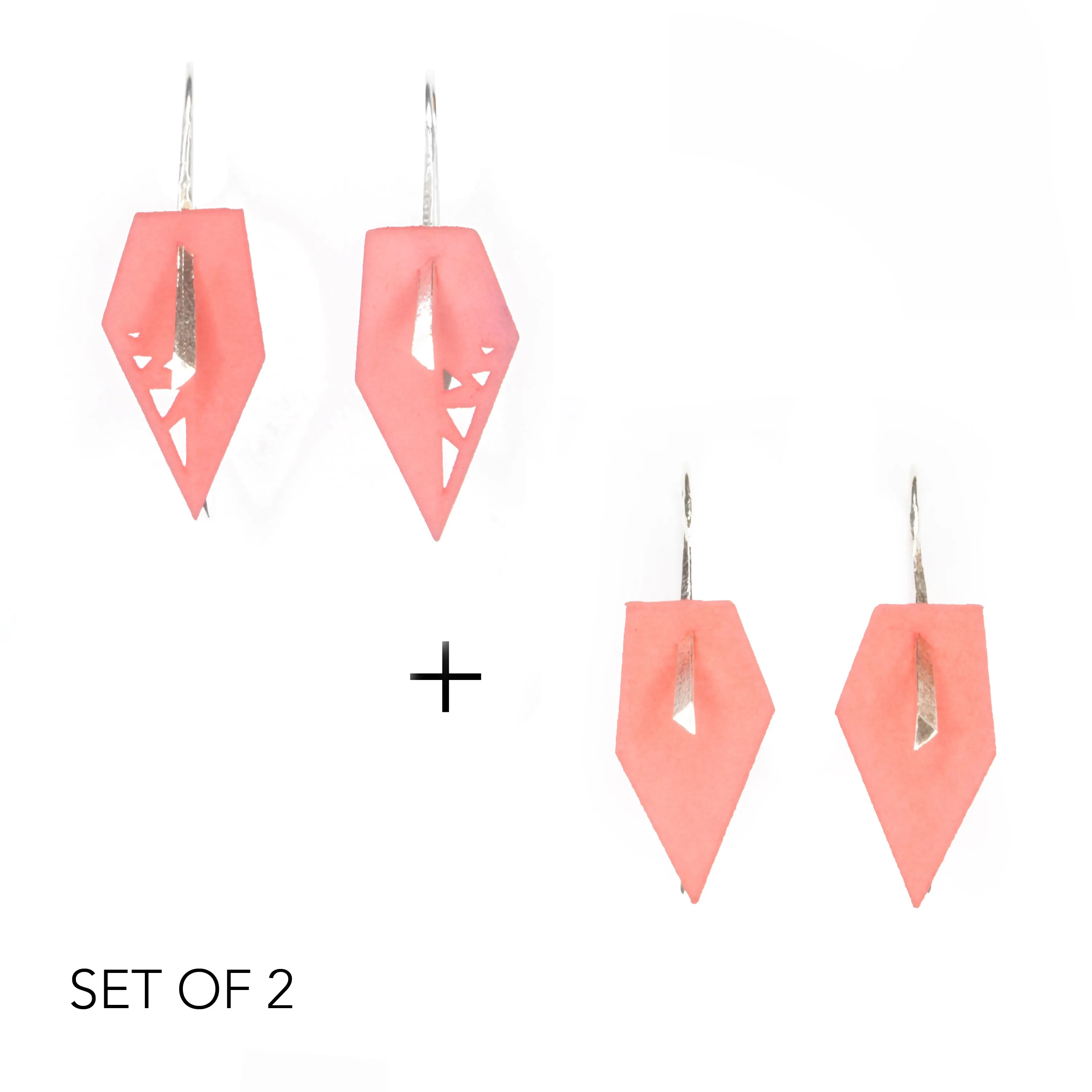 Geometric Drop Interchangeable Earrings (2 Colors, 1 set of Silver Hooks) - Vertigo