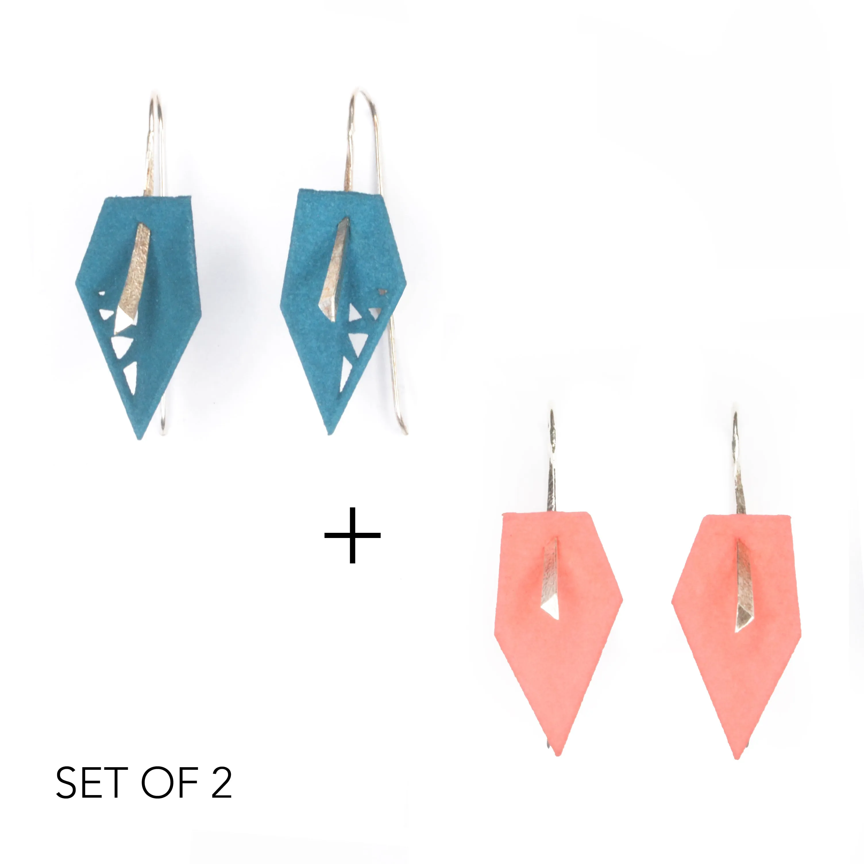 Geometric Drop Interchangeable Earrings (2 Colors, 1 set of Silver Hooks) - Vertigo