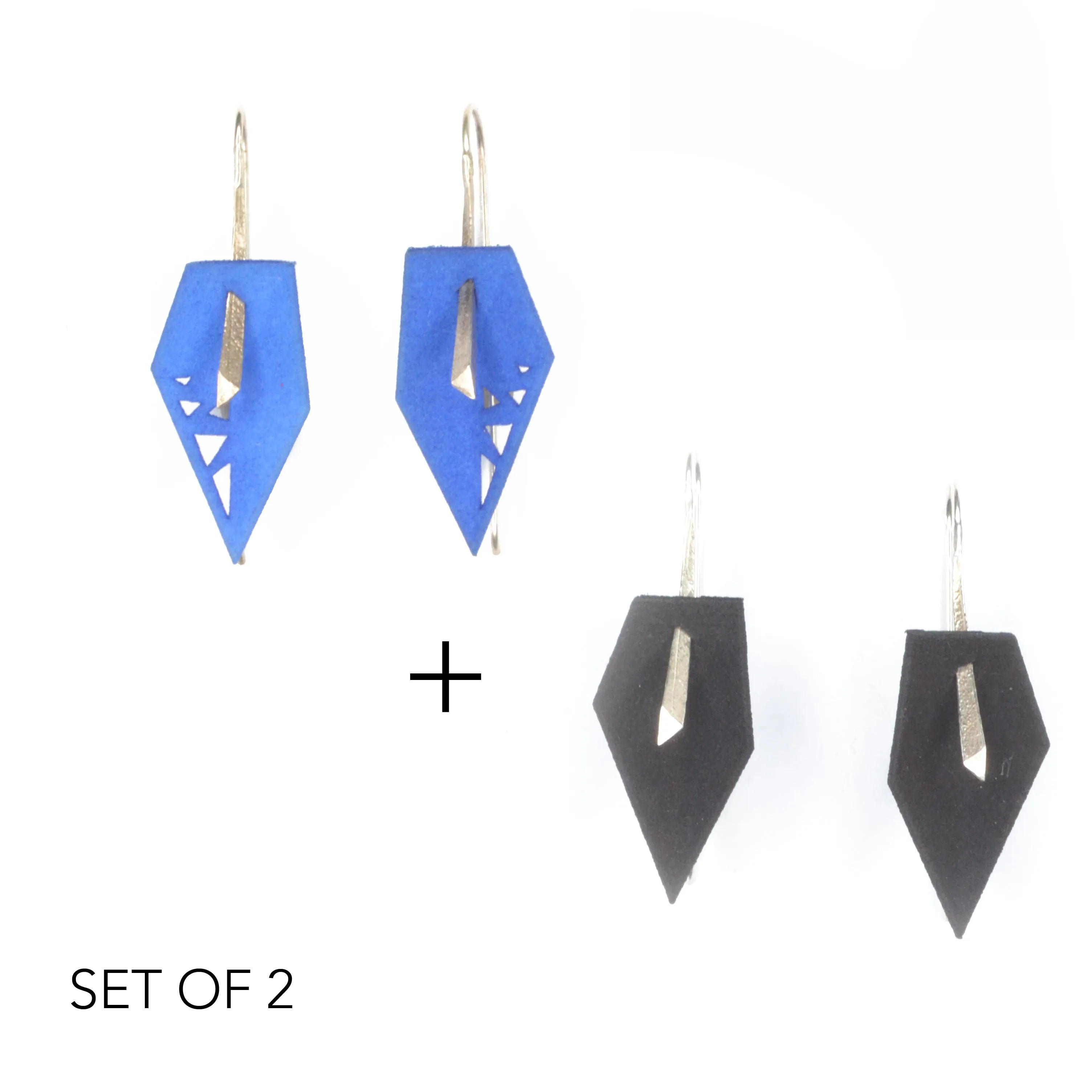 Geometric Drop Interchangeable Earrings (2 Colors, 1 set of Silver Hooks) - Vertigo