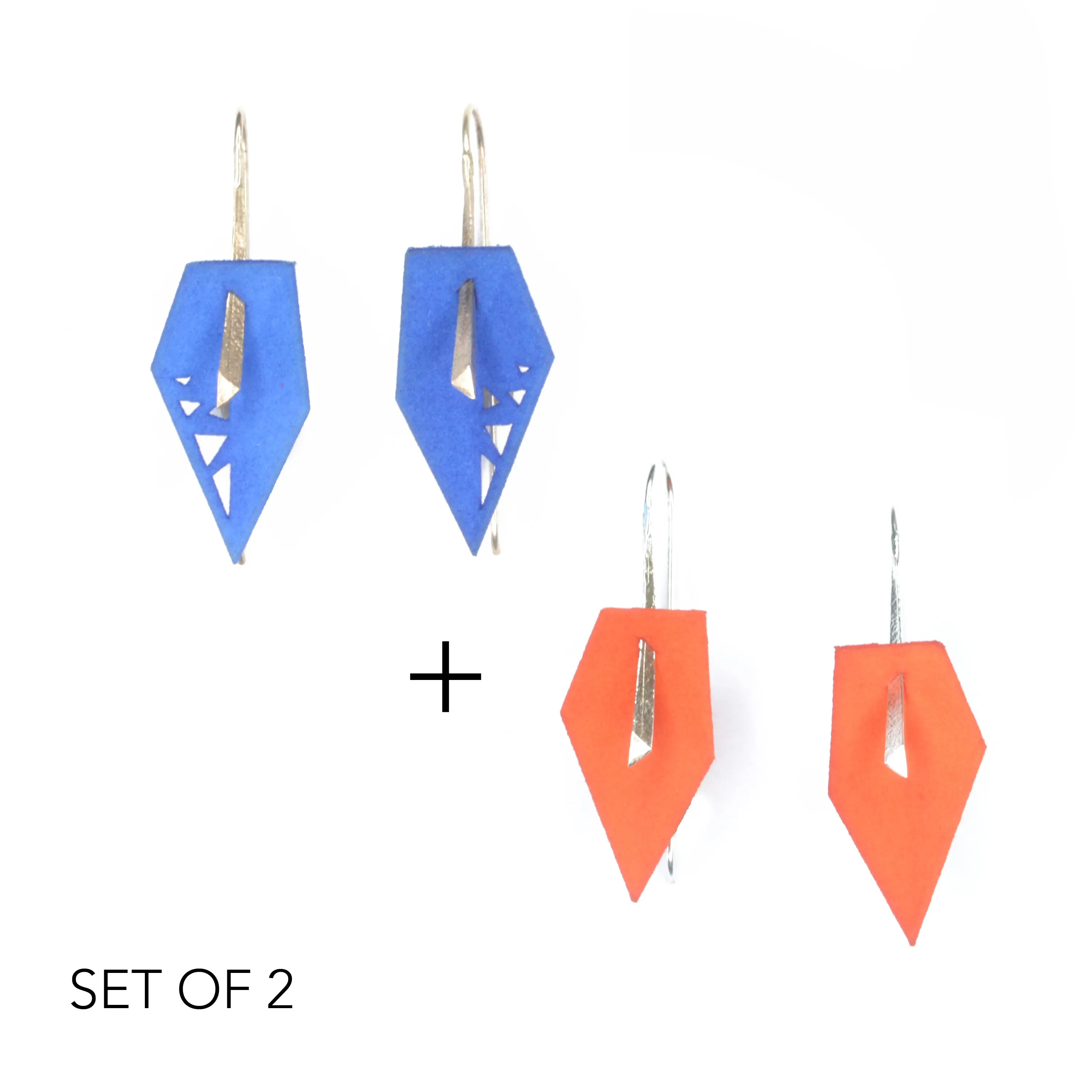 Geometric Drop Interchangeable Earrings (2 Colors, 1 set of Silver Hooks) - Vertigo