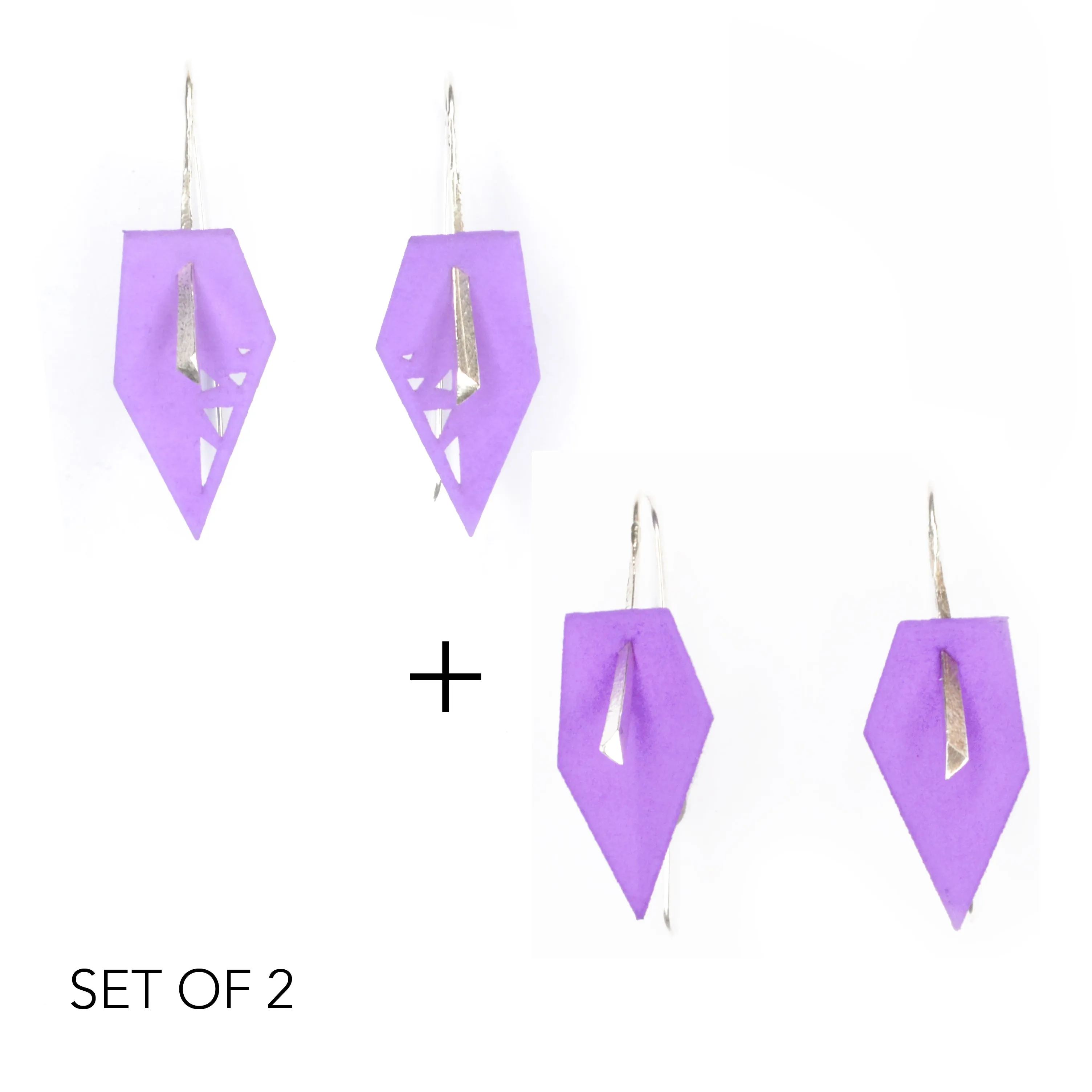 Geometric Drop Interchangeable Earrings (2 Colors, 1 set of Silver Hooks) - Vertigo