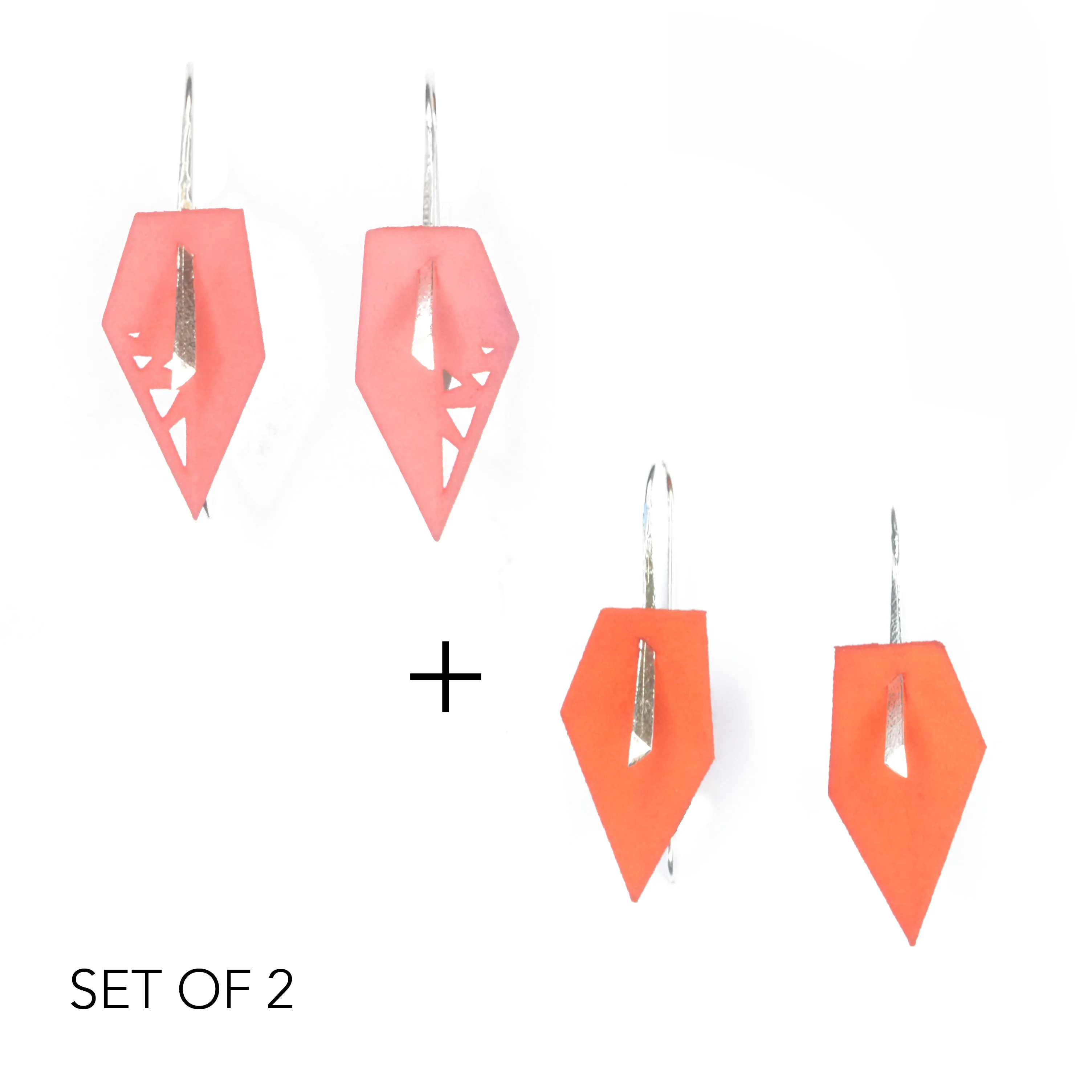 Geometric Drop Interchangeable Earrings (2 Colors, 1 set of Silver Hooks) - Vertigo