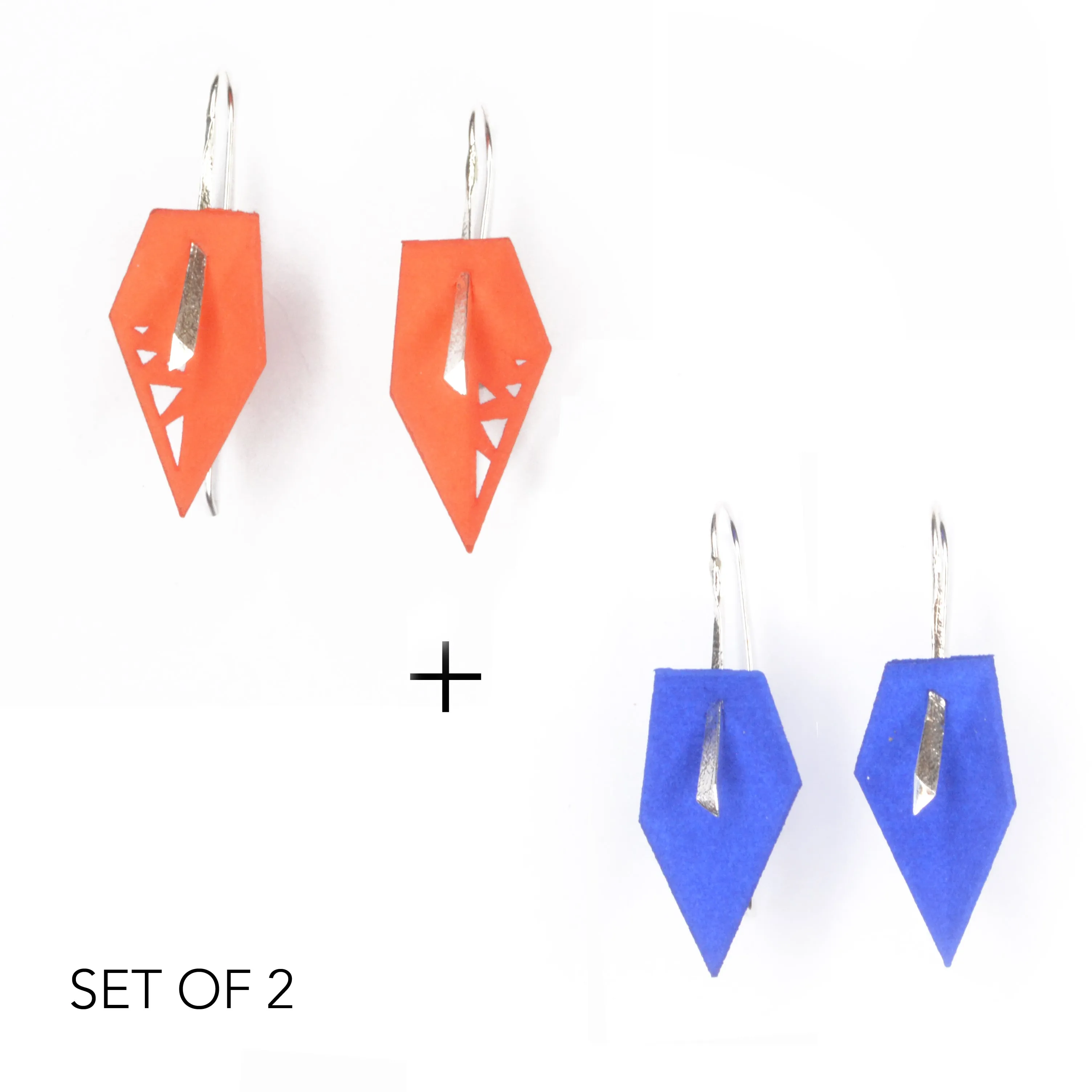 Geometric Drop Interchangeable Earrings (2 Colors, 1 set of Silver Hooks) - Vertigo