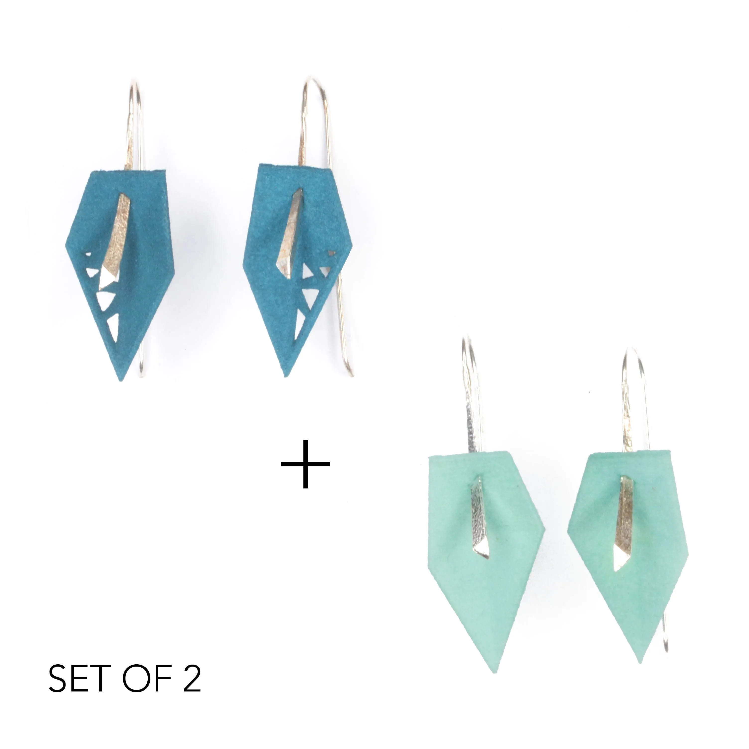 Geometric Drop Interchangeable Earrings (2 Colors, 1 set of Silver Hooks) - Vertigo