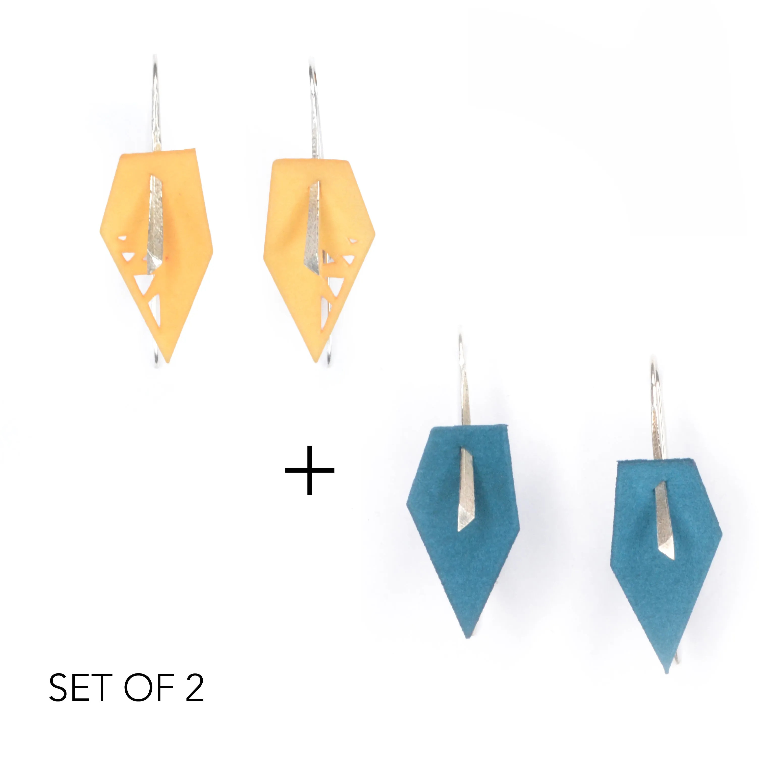 Geometric Drop Interchangeable Earrings (2 Colors, 1 set of Silver Hooks) - Vertigo