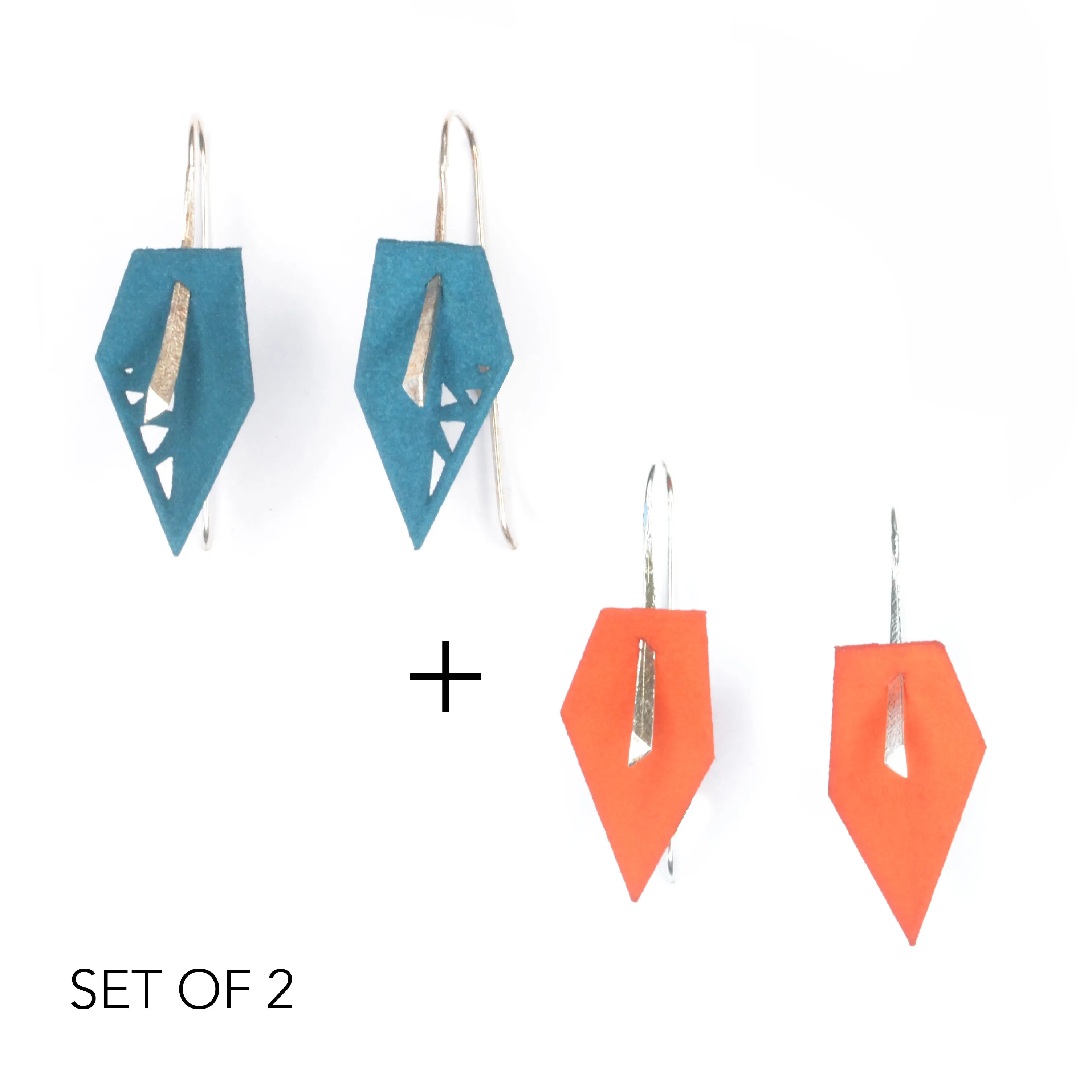 Geometric Drop Interchangeable Earrings (2 Colors, 1 set of Silver Hooks) - Vertigo