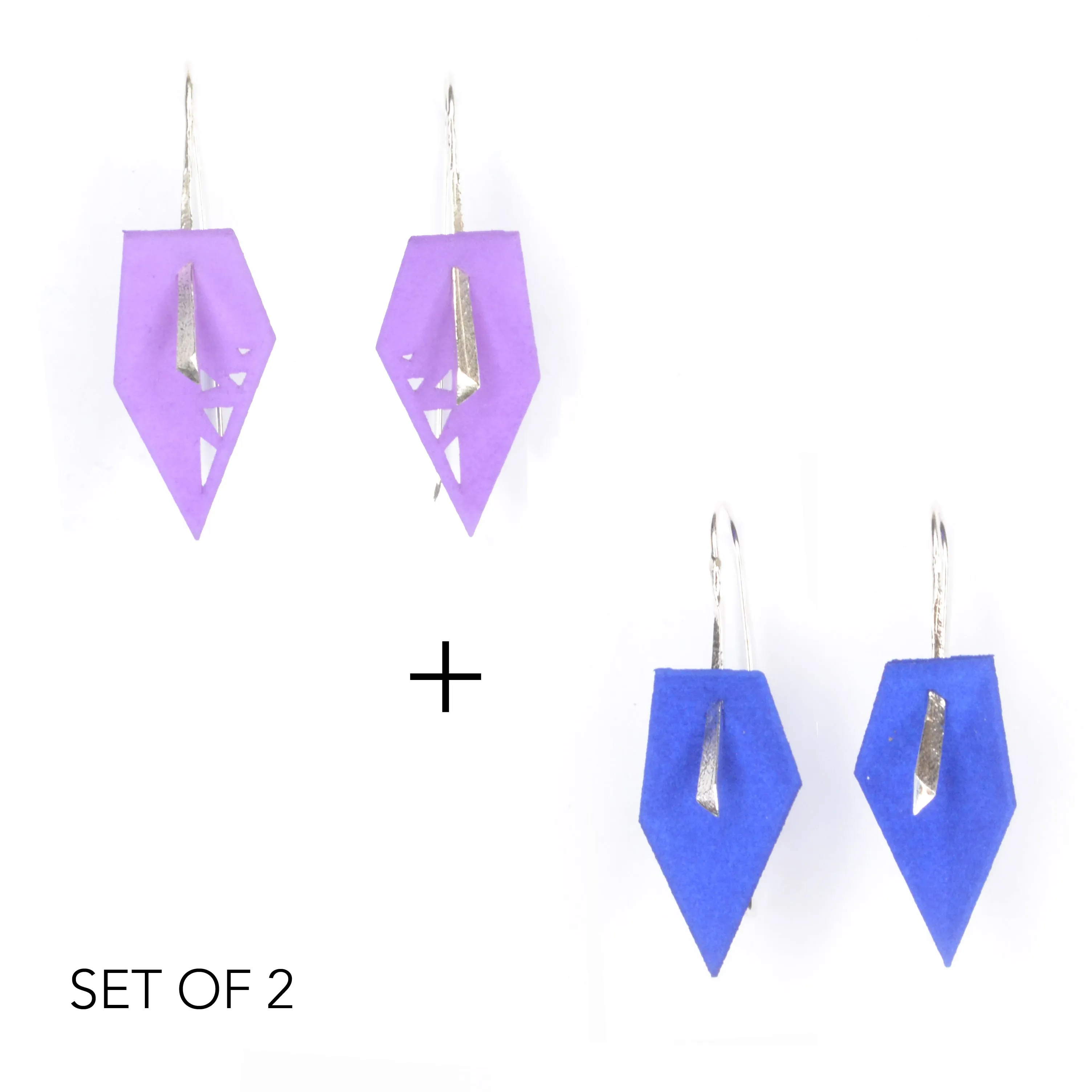 Geometric Drop Interchangeable Earrings (2 Colors, 1 set of Silver Hooks) - Vertigo