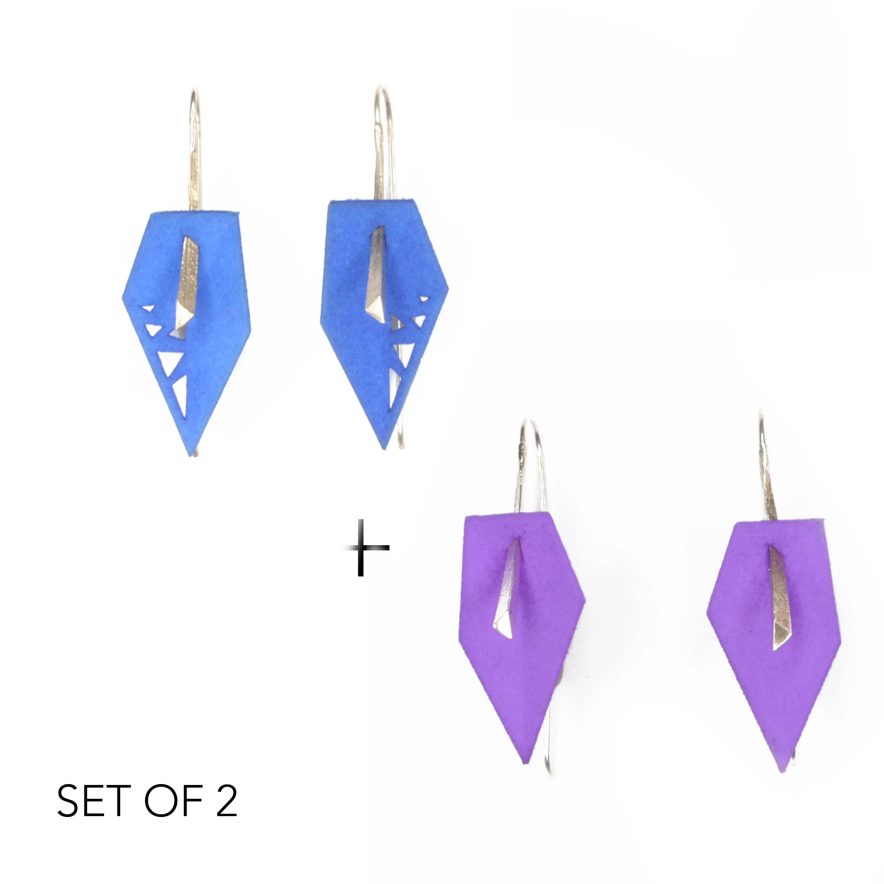 Geometric Drop Interchangeable Earrings (2 Colors, 1 set of Silver Hooks) - Vertigo