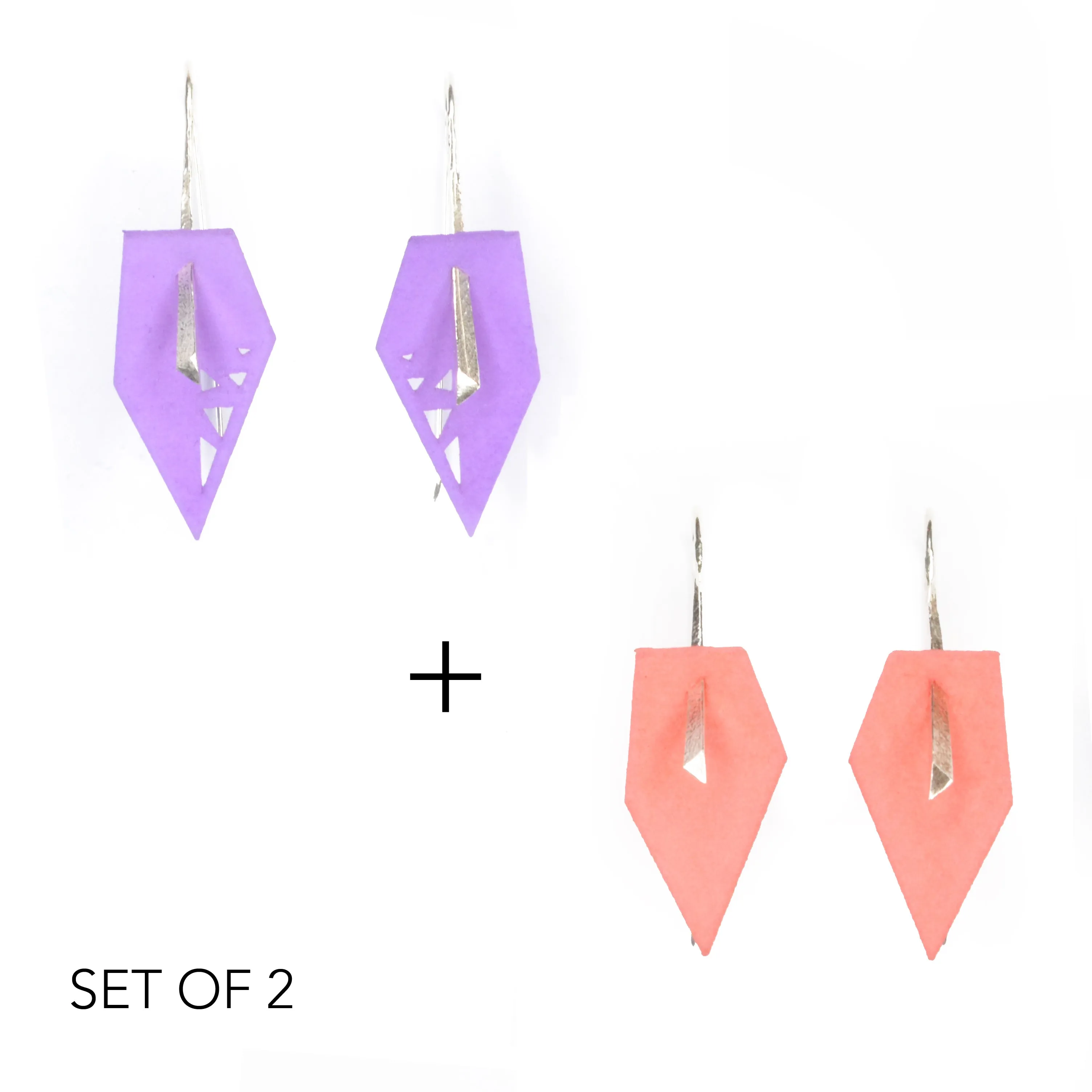 Geometric Drop Interchangeable Earrings (2 Colors, 1 set of Silver Hooks) - Vertigo