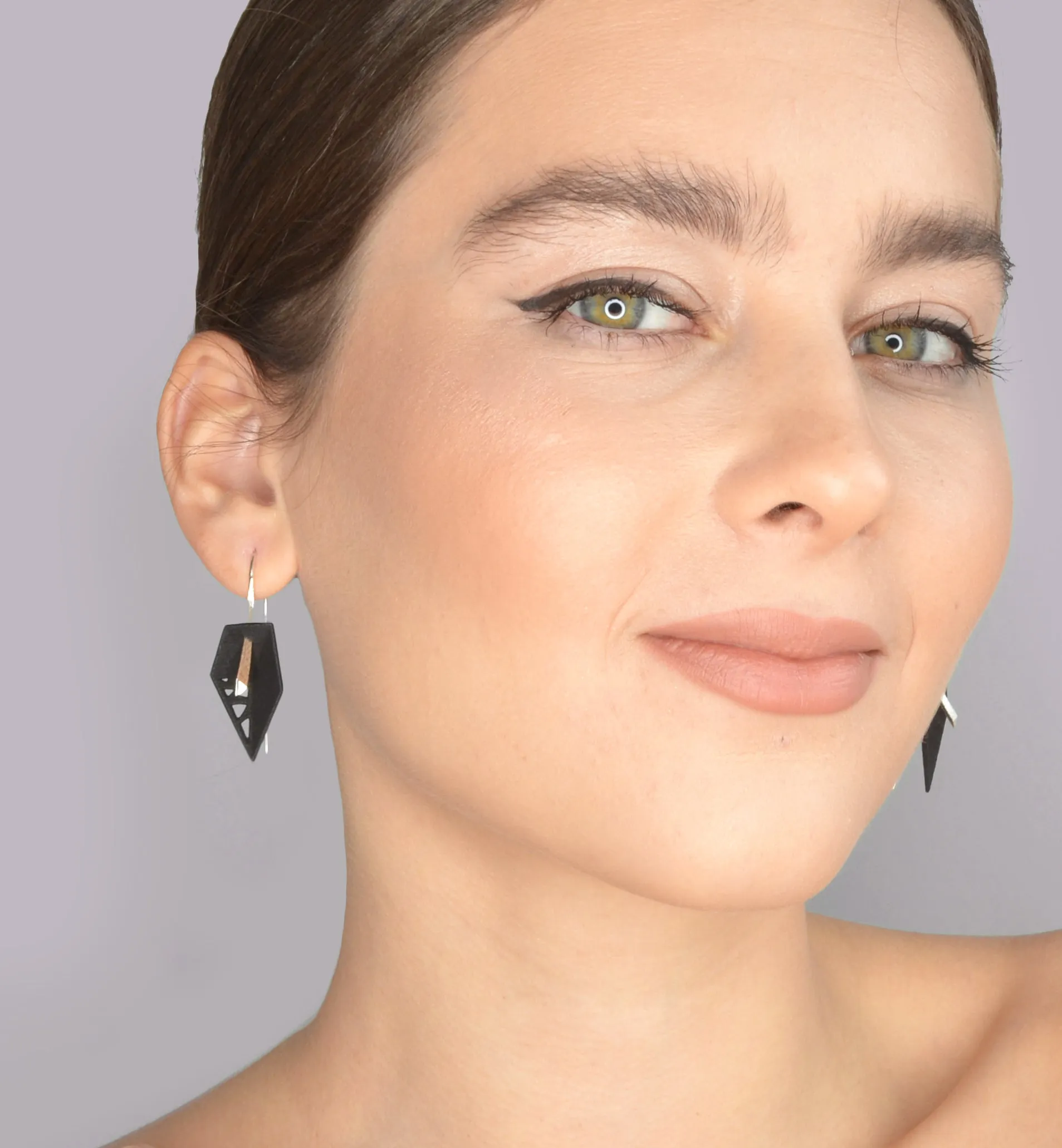 Geometric Drop Interchangeable Earrings (2 Colors, 1 set of Silver Hooks) - Vertigo