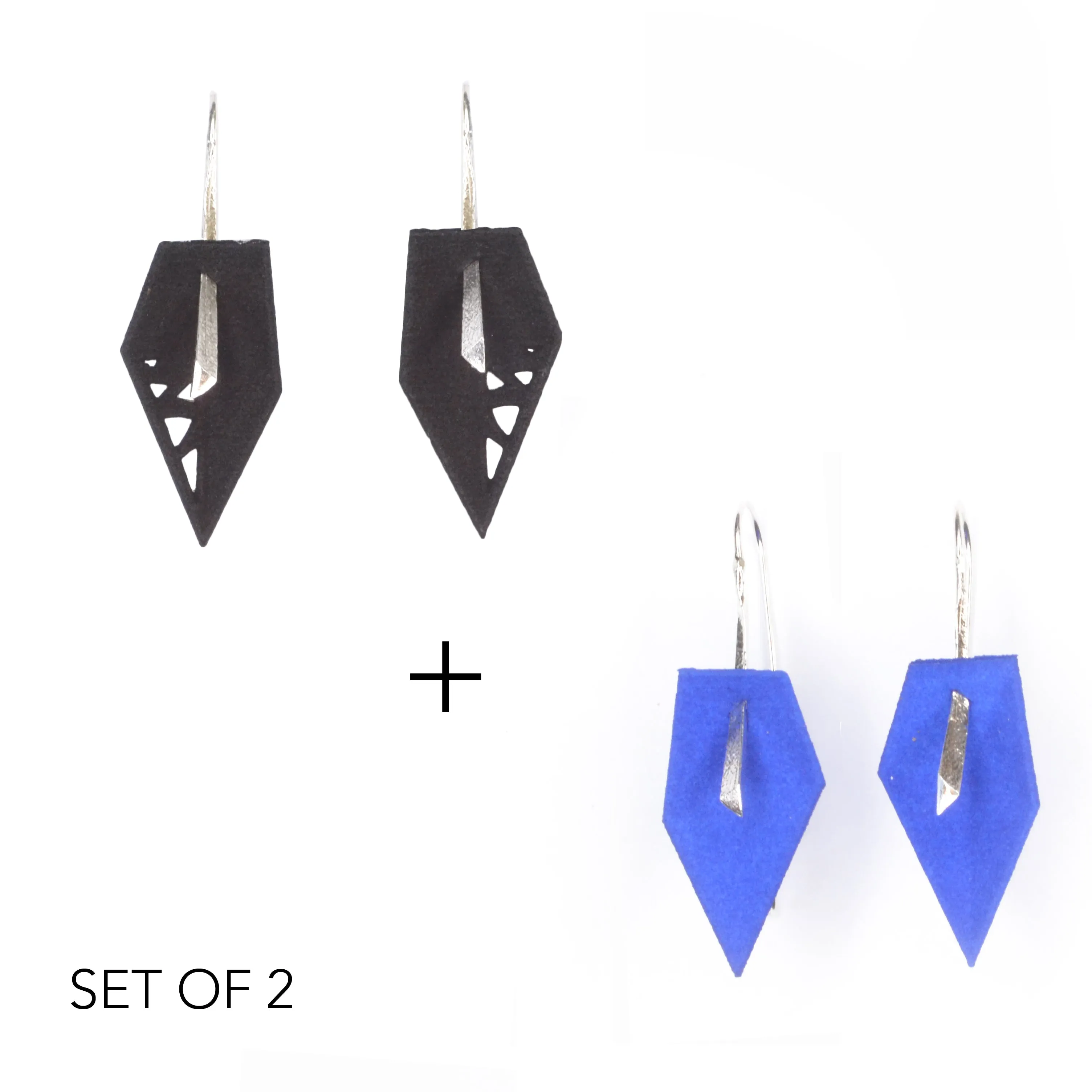 Geometric Drop Interchangeable Earrings (2 Colors, 1 set of Silver Hooks) - Vertigo