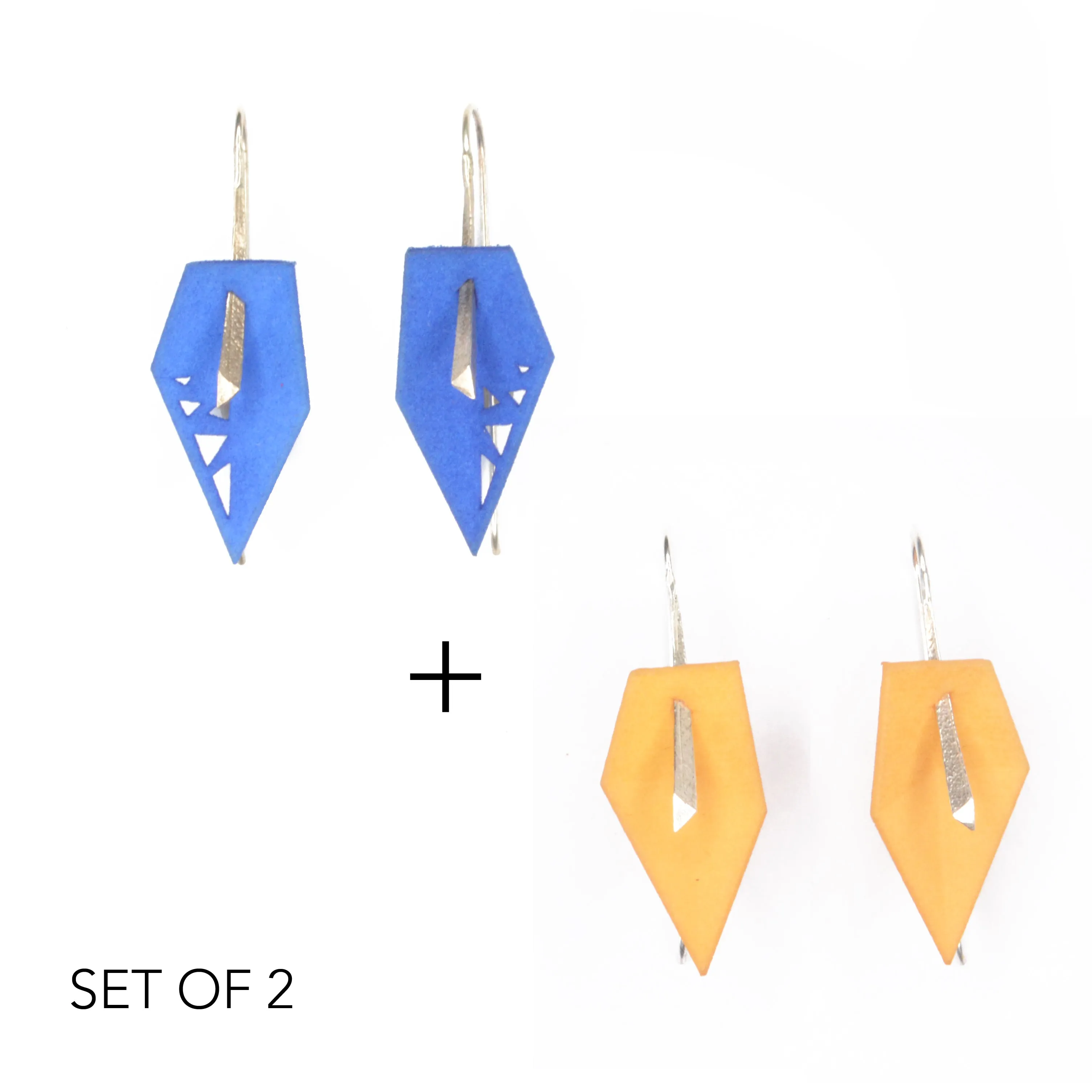 Geometric Drop Interchangeable Earrings (2 Colors, 1 set of Silver Hooks) - Vertigo