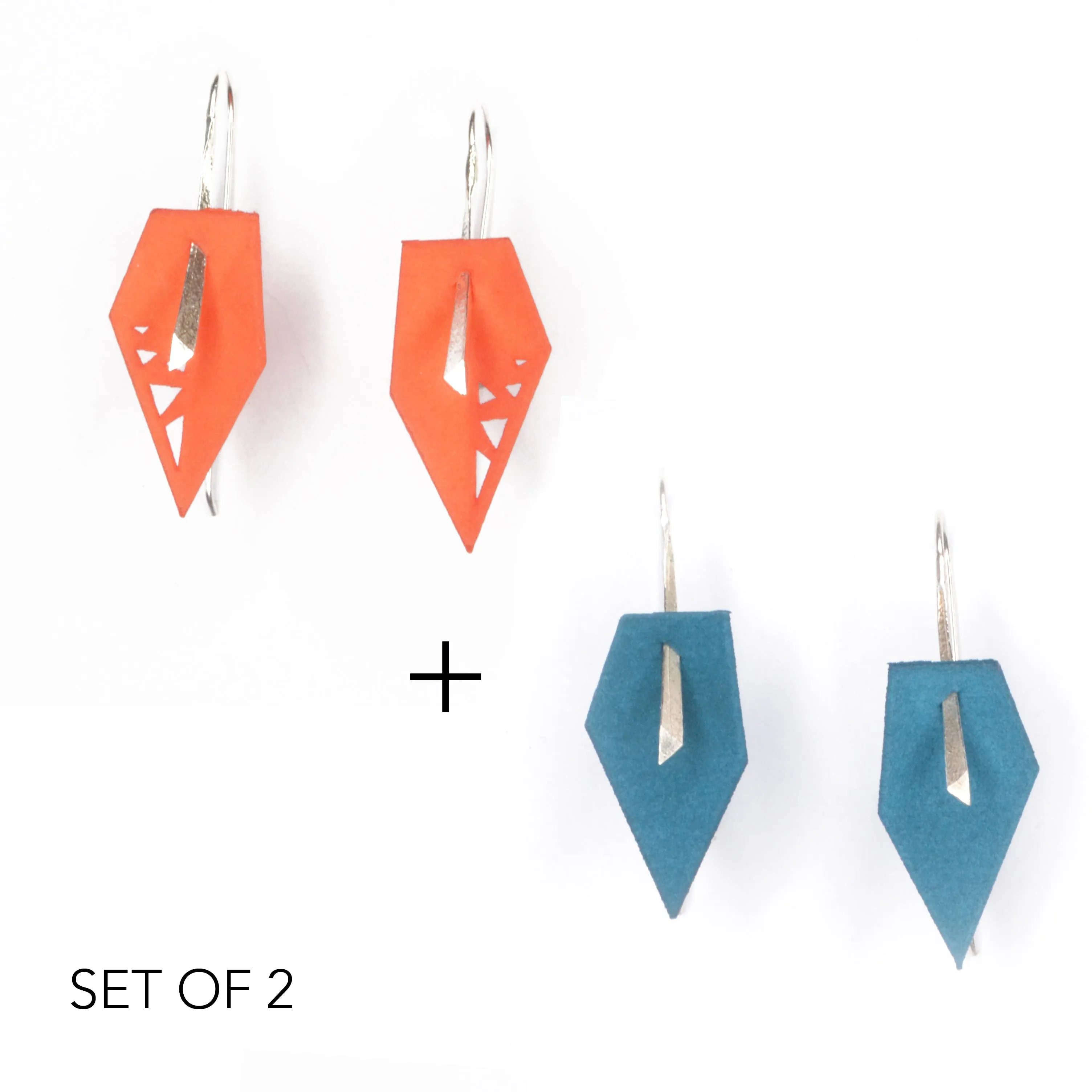 Geometric Drop Interchangeable Earrings (2 Colors, 1 set of Silver Hooks) - Vertigo