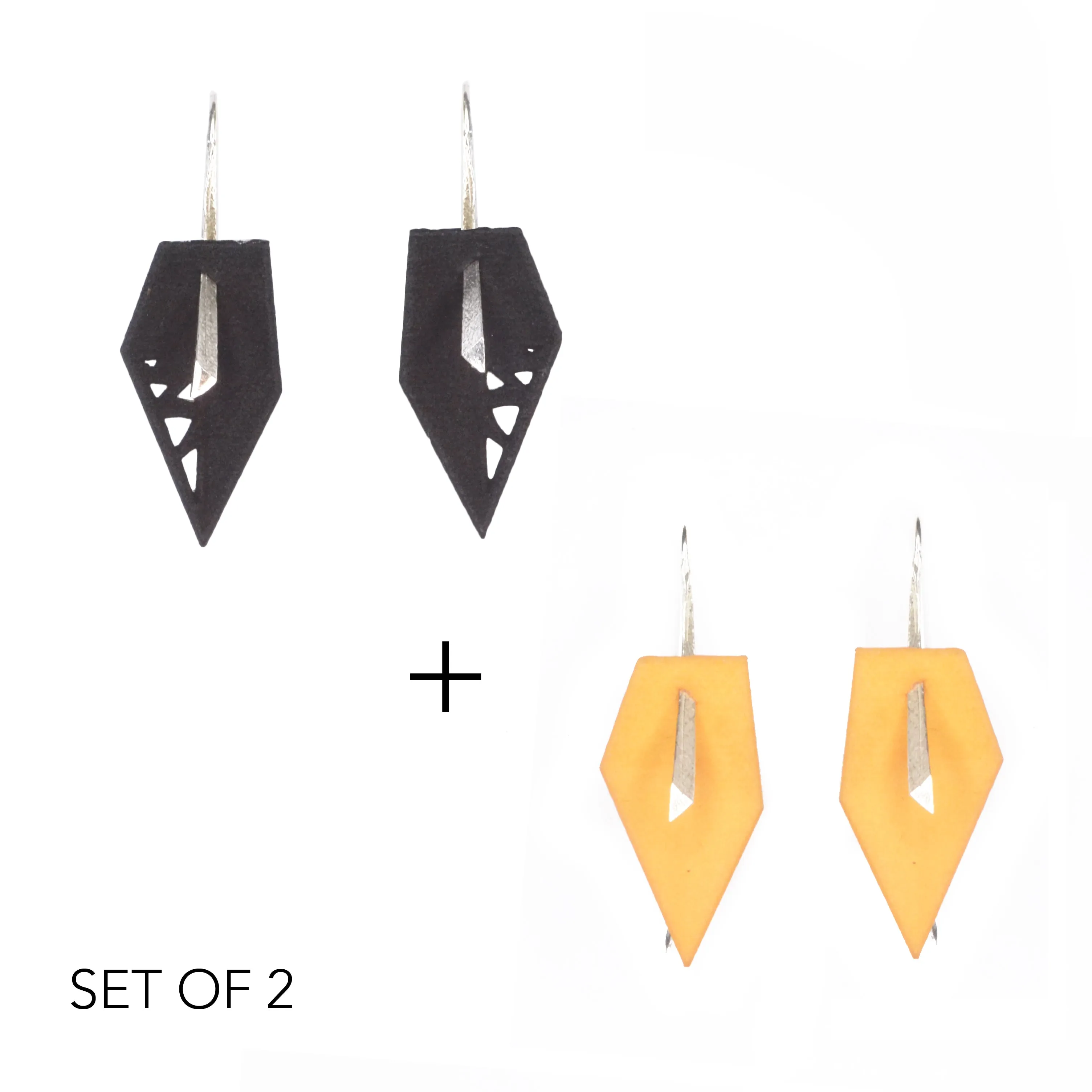 Geometric Drop Interchangeable Earrings (2 Colors, 1 set of Silver Hooks) - Vertigo