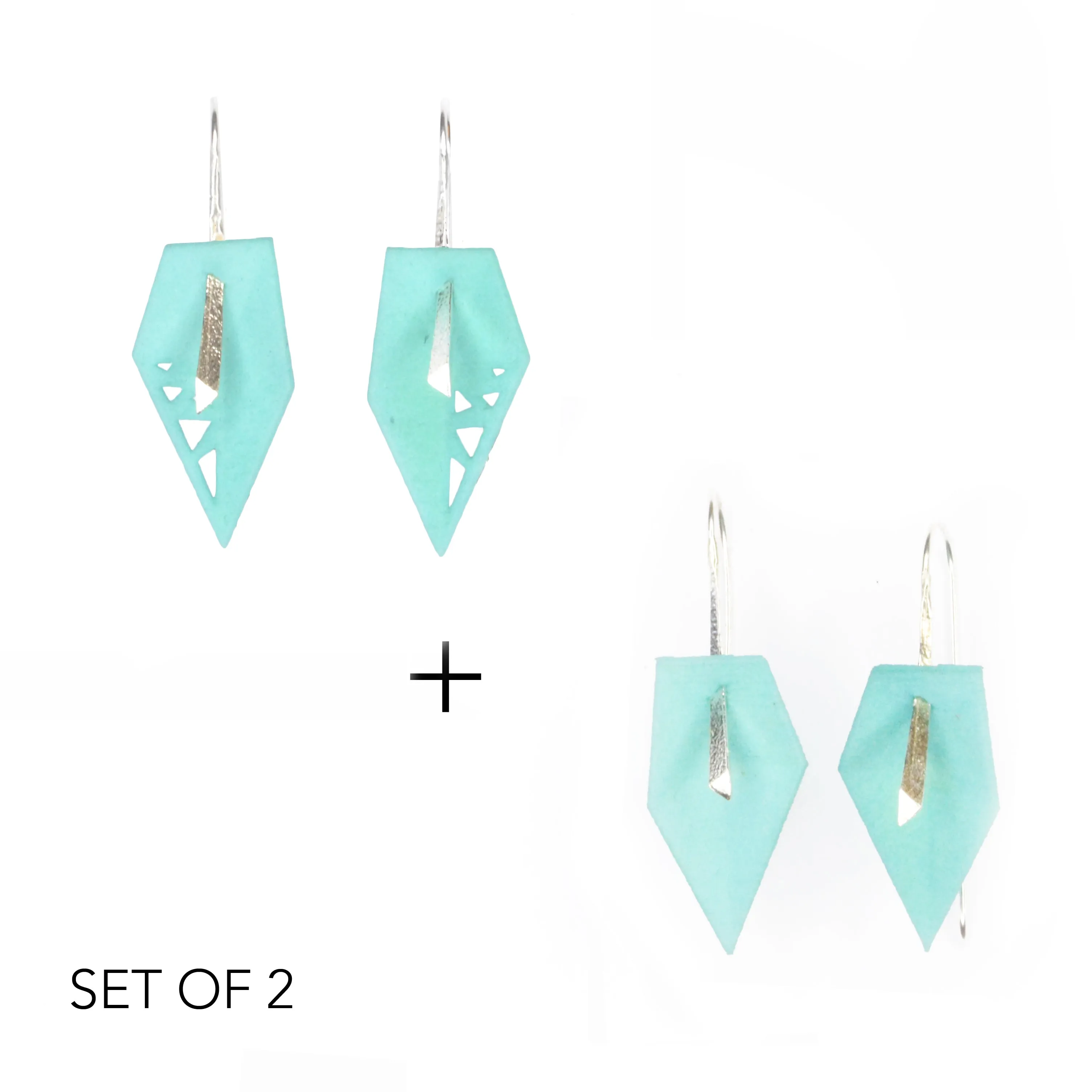 Geometric Drop Interchangeable Earrings (2 Colors, 1 set of Silver Hooks) - Vertigo