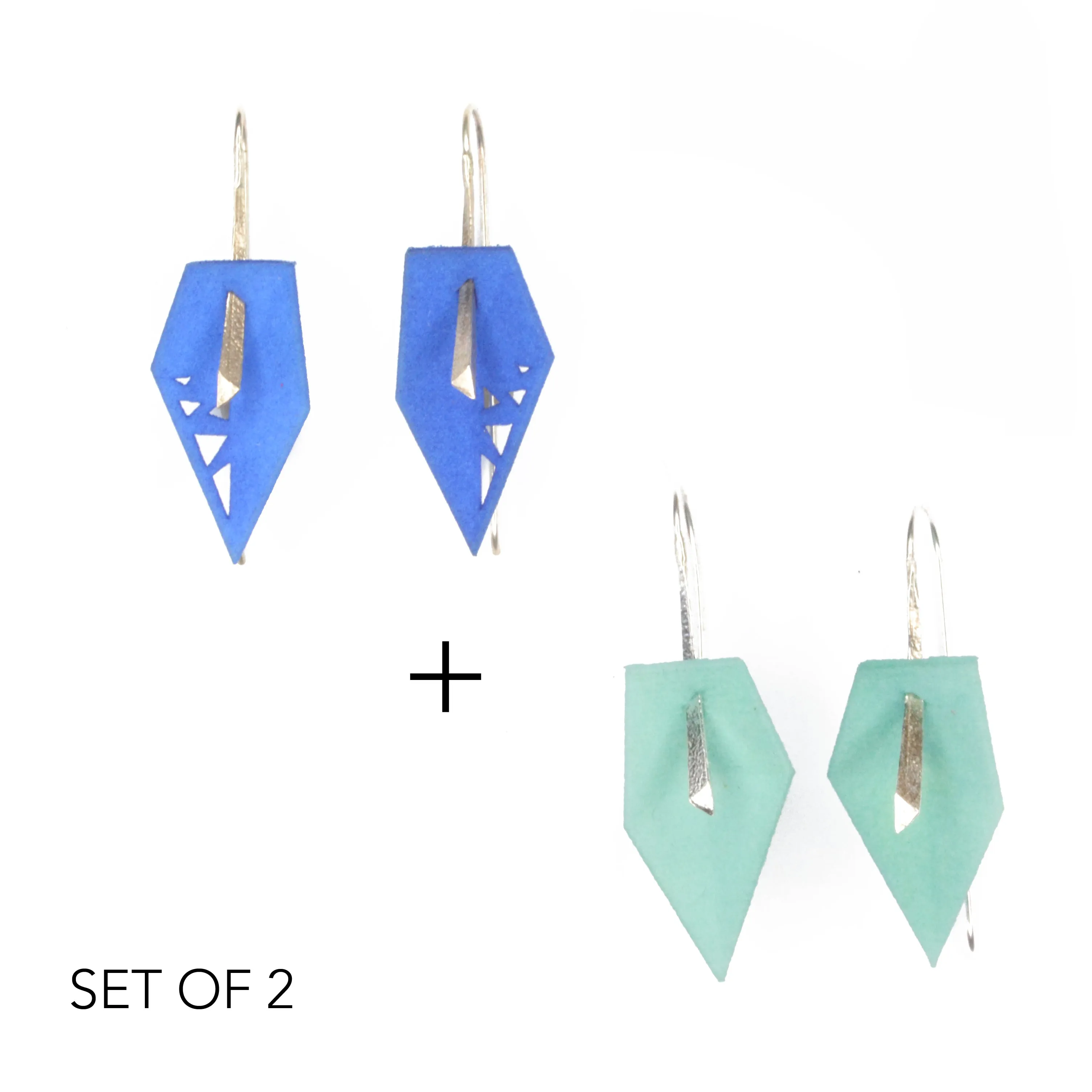 Geometric Drop Interchangeable Earrings (2 Colors, 1 set of Silver Hooks) - Vertigo