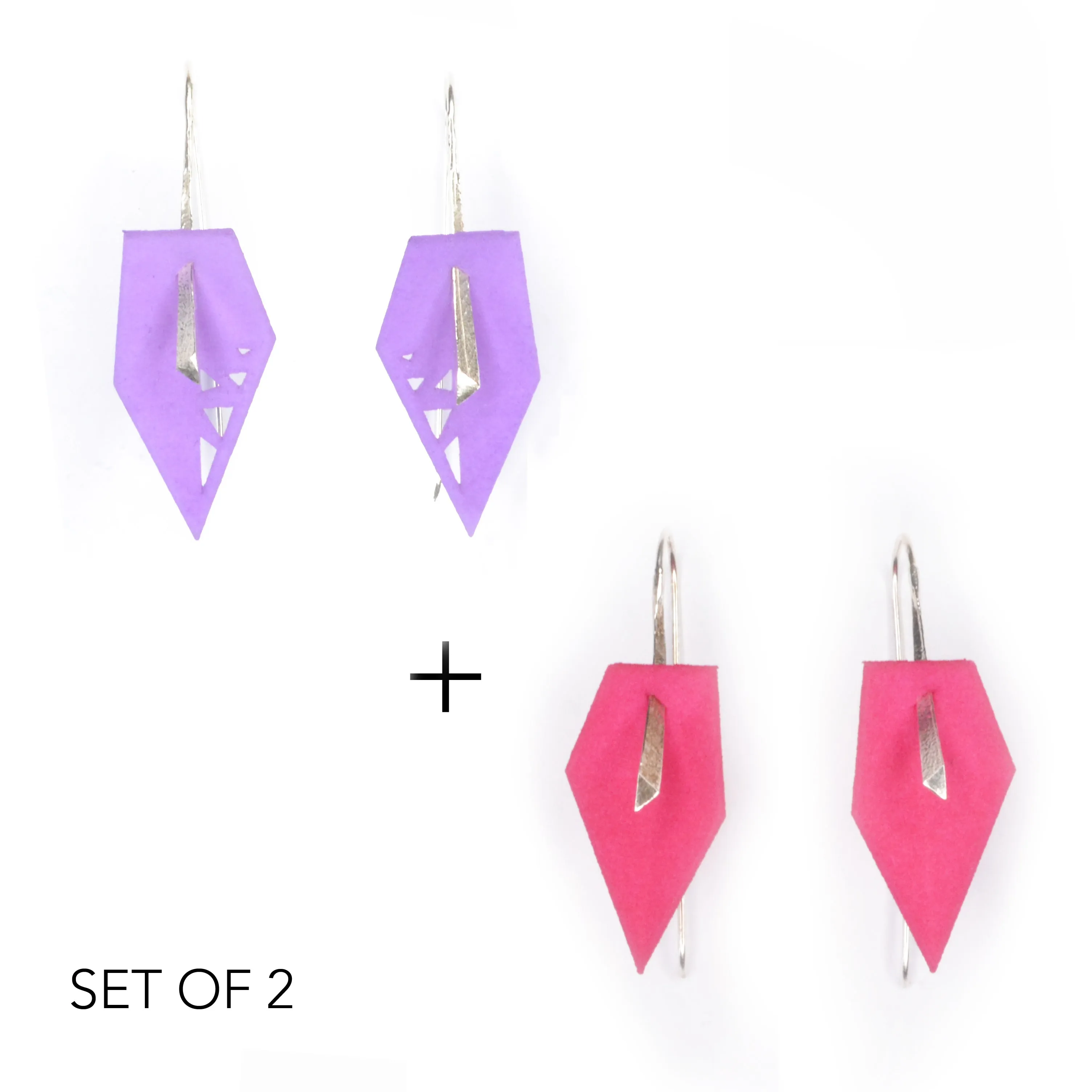 Geometric Drop Interchangeable Earrings (2 Colors, 1 set of Silver Hooks) - Vertigo