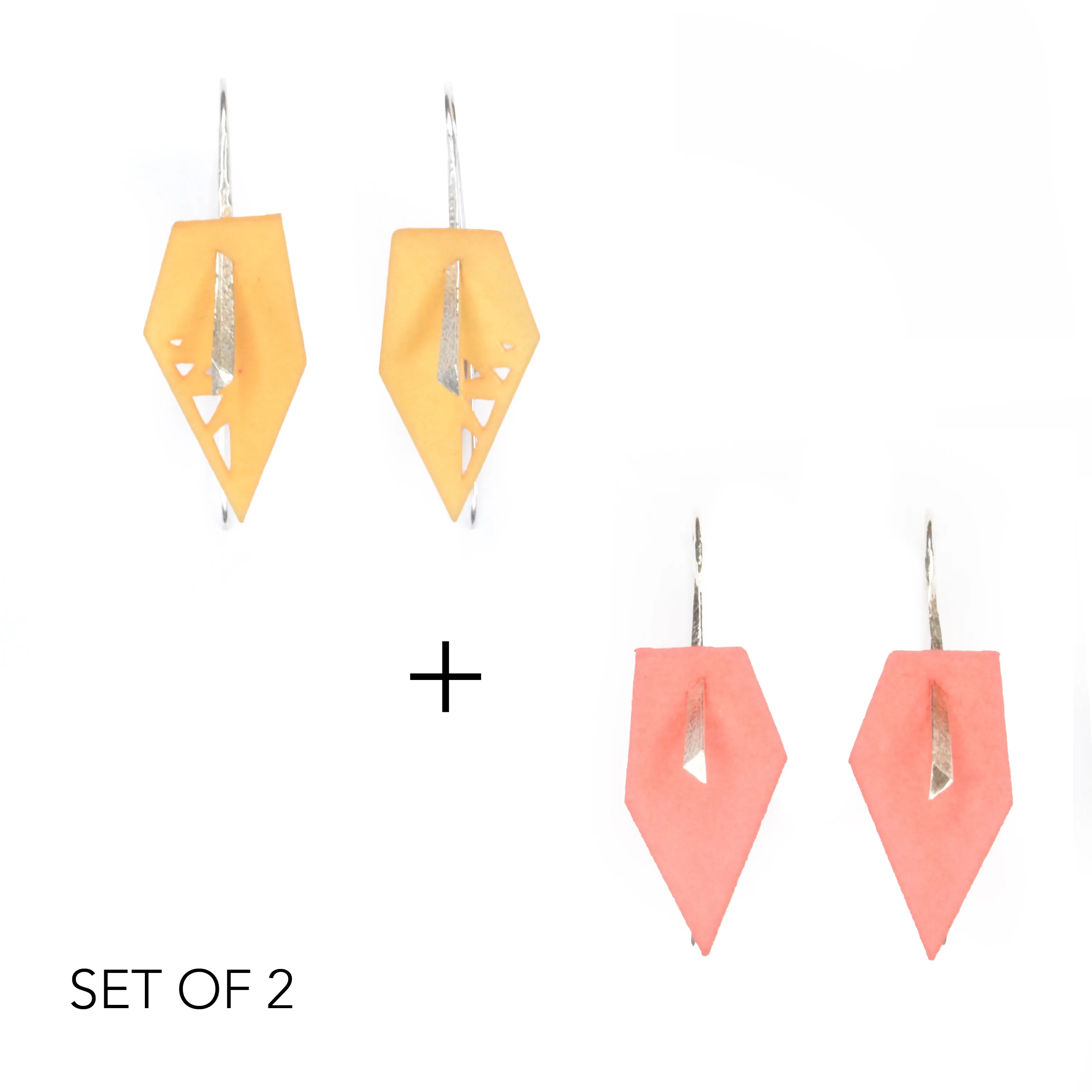 Geometric Drop Interchangeable Earrings (2 Colors, 1 set of Silver Hooks) - Vertigo