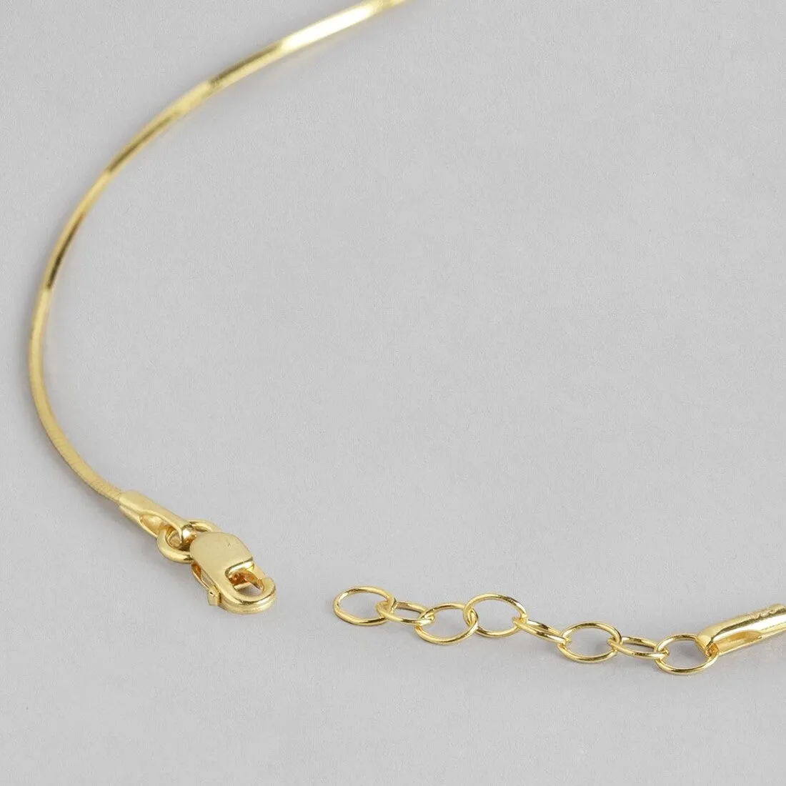 Golden Serenade 925 Sterling Silver Snake Chain Anklet