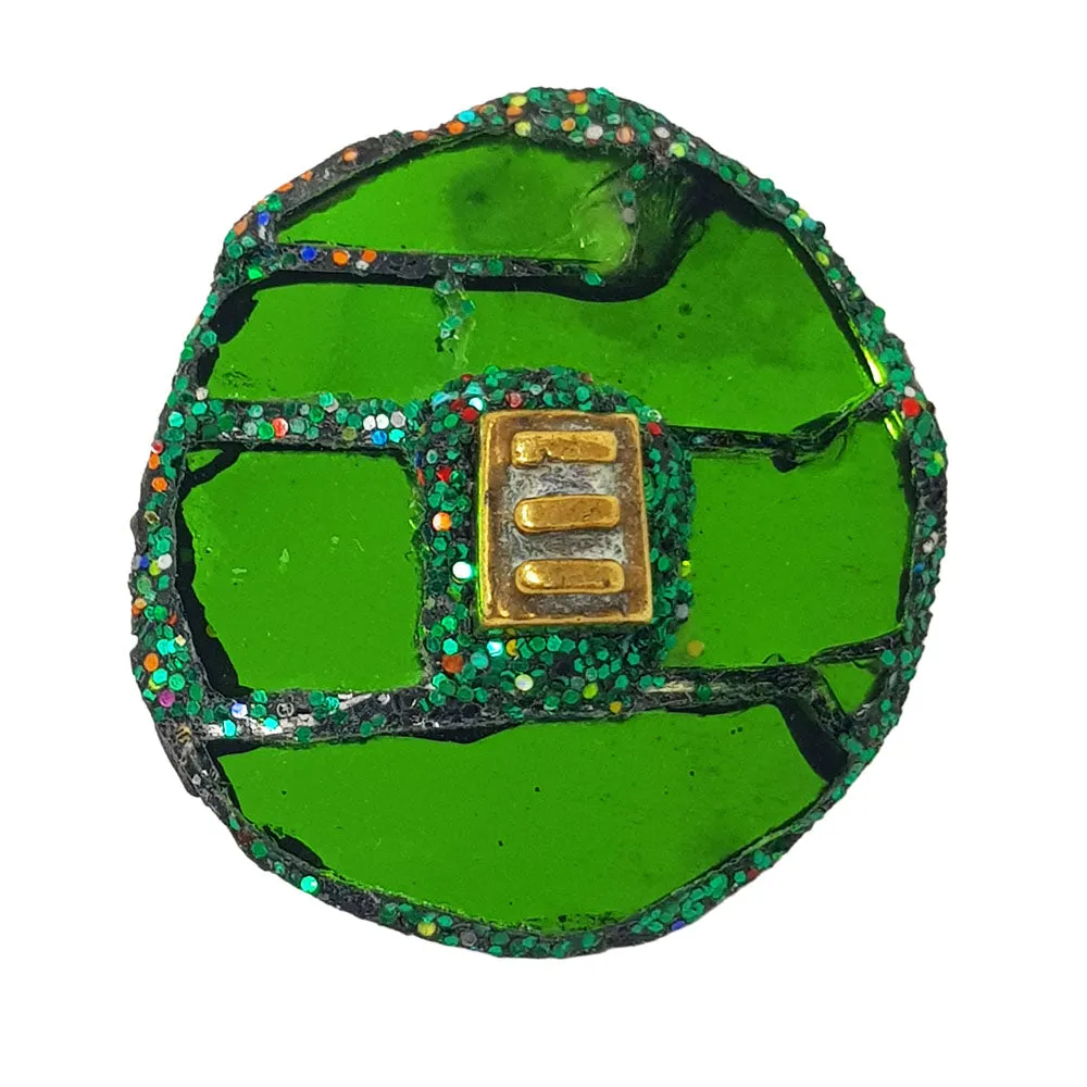 GREEN DISC BROOCH - AFRICA MONEY