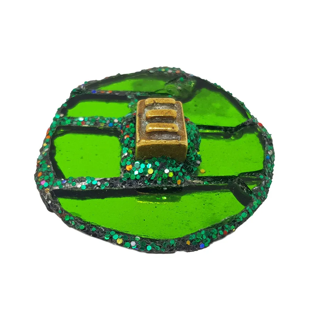 GREEN DISC BROOCH - AFRICA MONEY