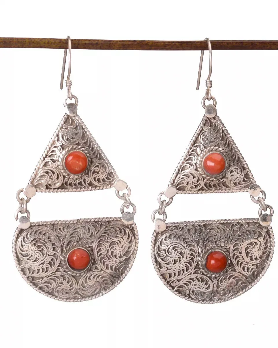 Half Moon Filigree Earrings