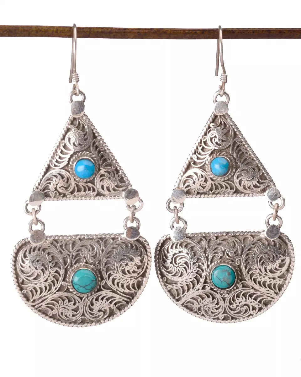 Half Moon Filigree Earrings