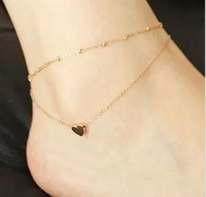 Heart Anklet Double Layer Chain Anklet For Women