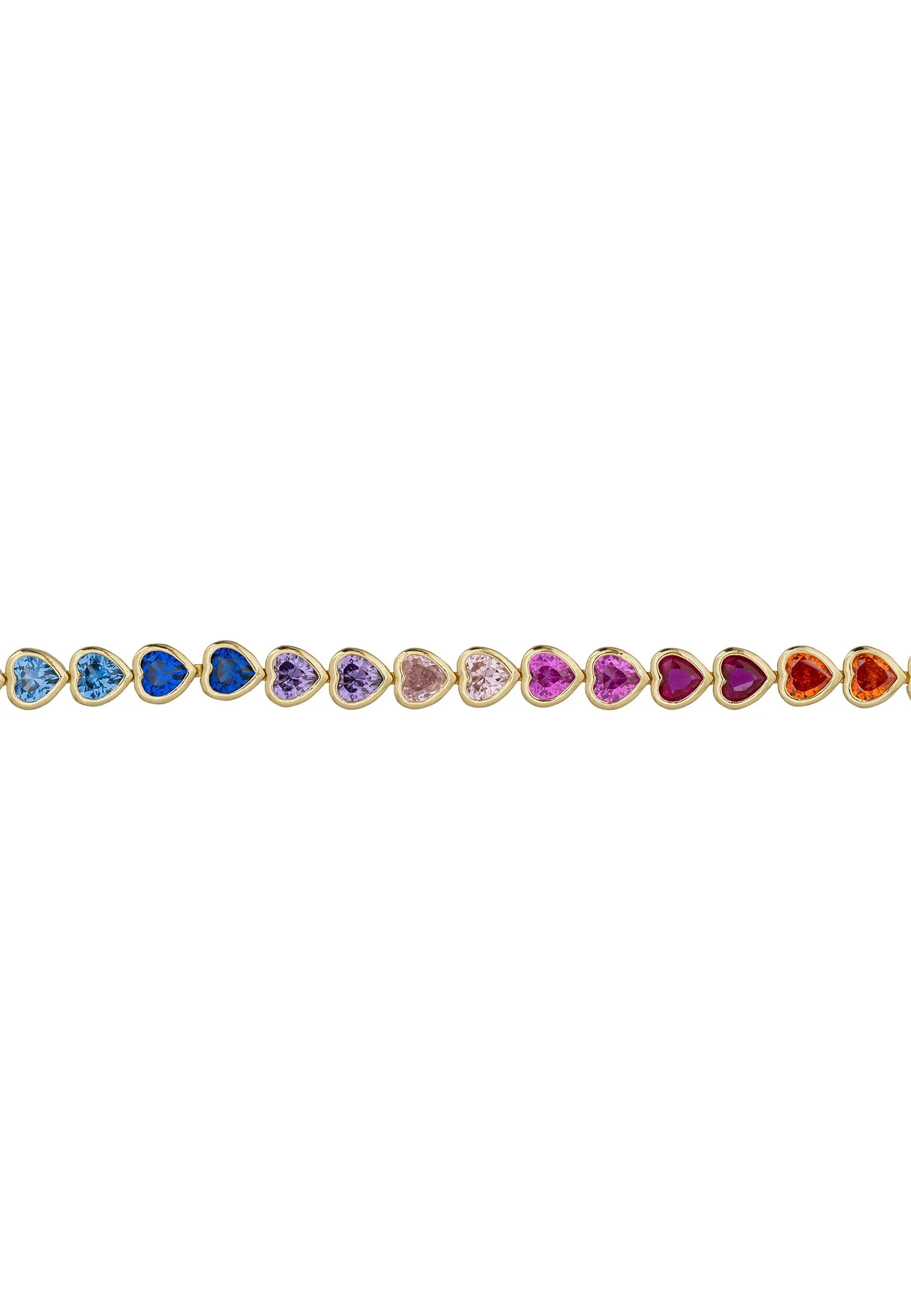 Heart Garland Tennis Bracelet Multicoloured Gold