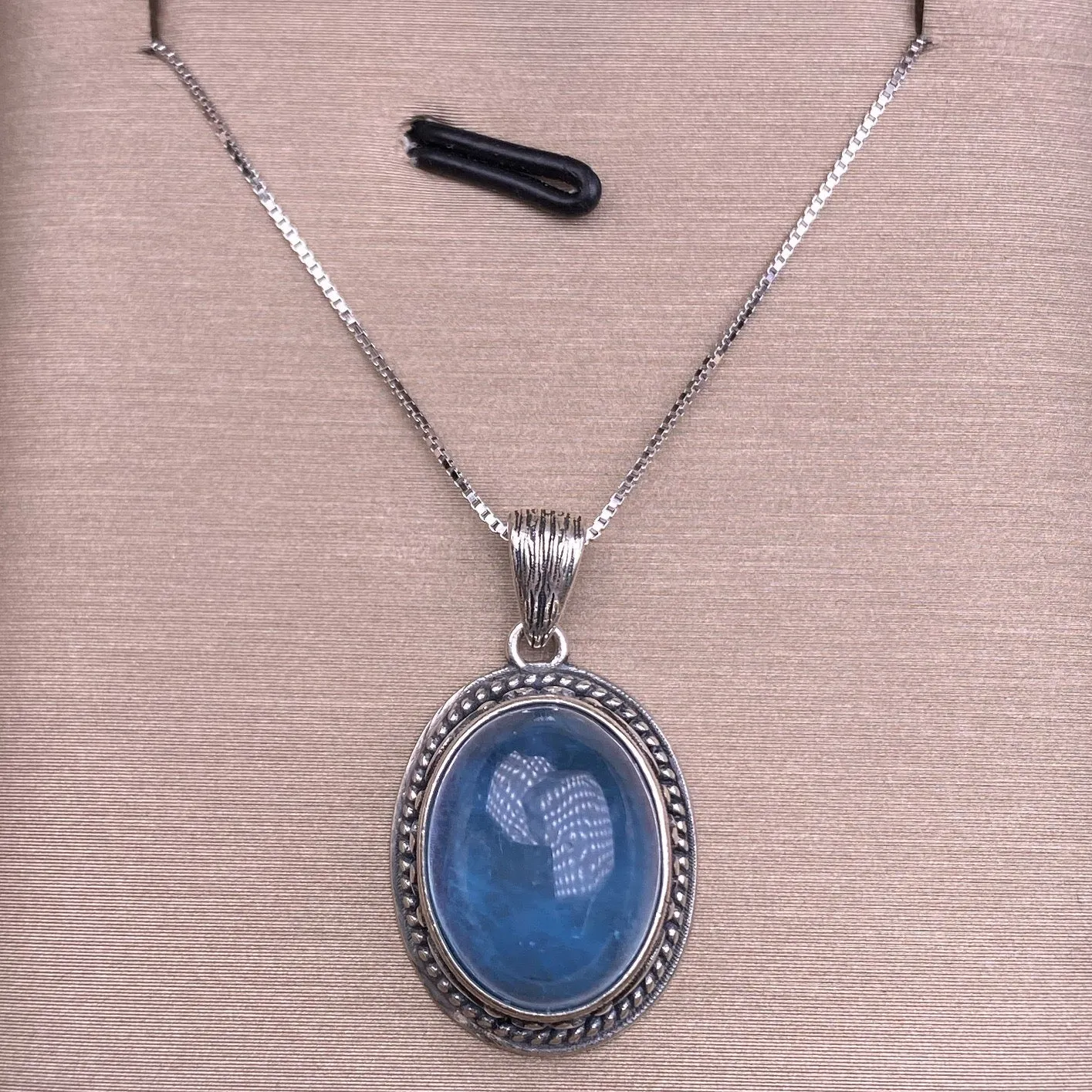 Higher Self - Aquamarine Silver Necklace