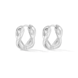 Infinity Huggie Hoops - Silver