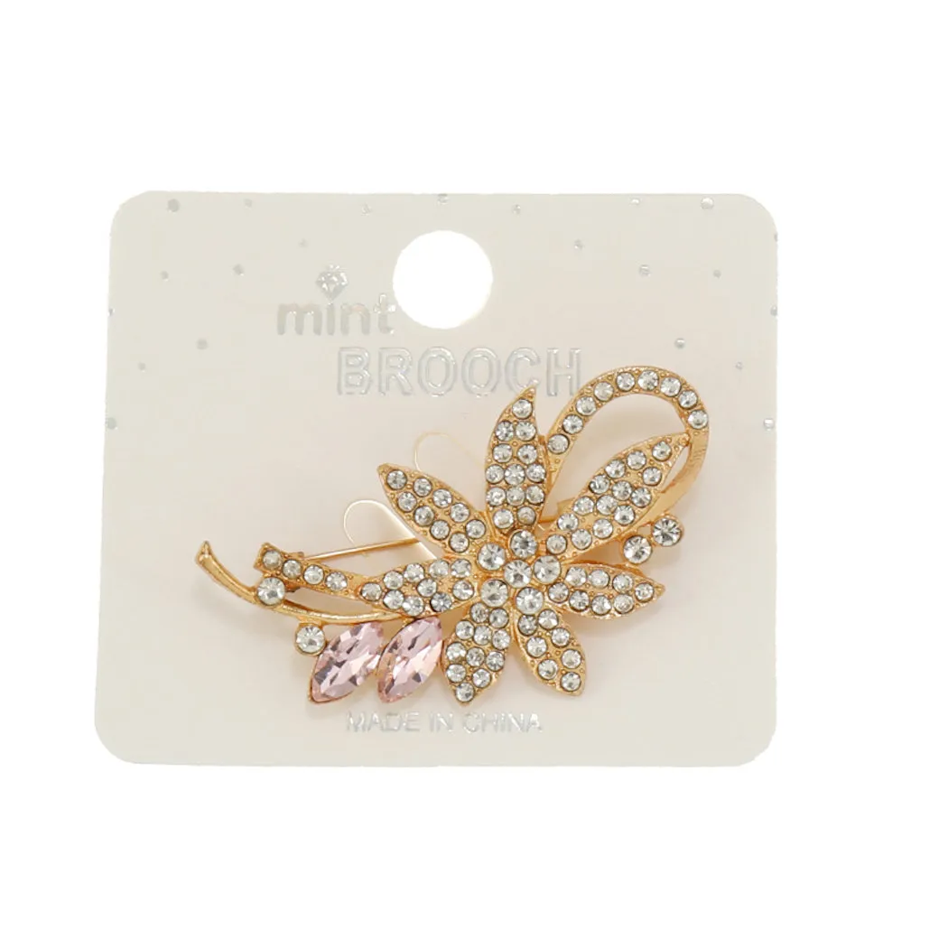 JAH45517-Rhinestone Flower Brooch