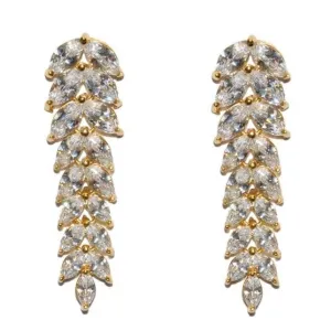 Janipa Marquise Linear Gold Earrings | 7ct