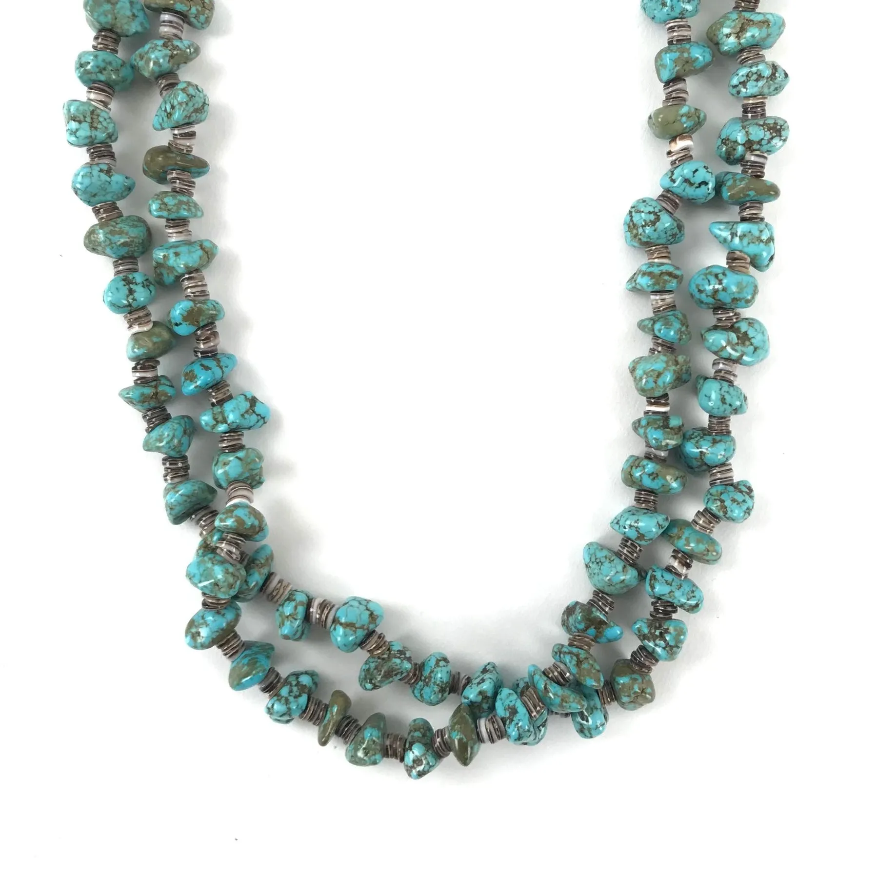 John and Mary Aguilar Nevada Turquoise Heishi Necklace