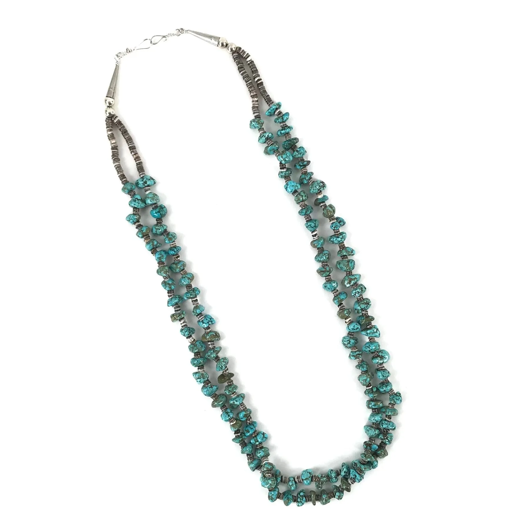 John and Mary Aguilar Nevada Turquoise Heishi Necklace