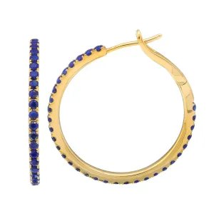 Lapis Hoop Earrings 28mm