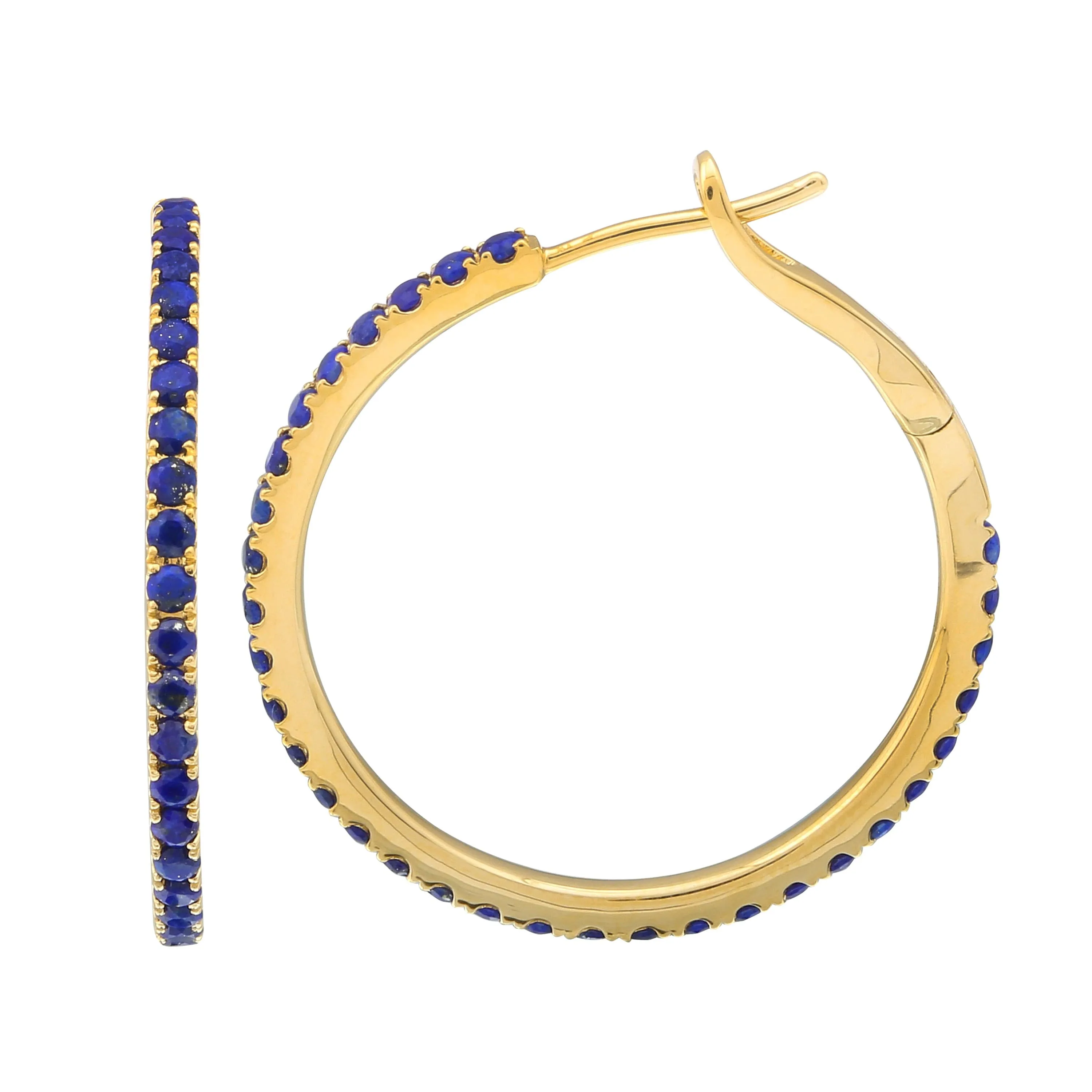 Lapis Hoop Earrings 28mm