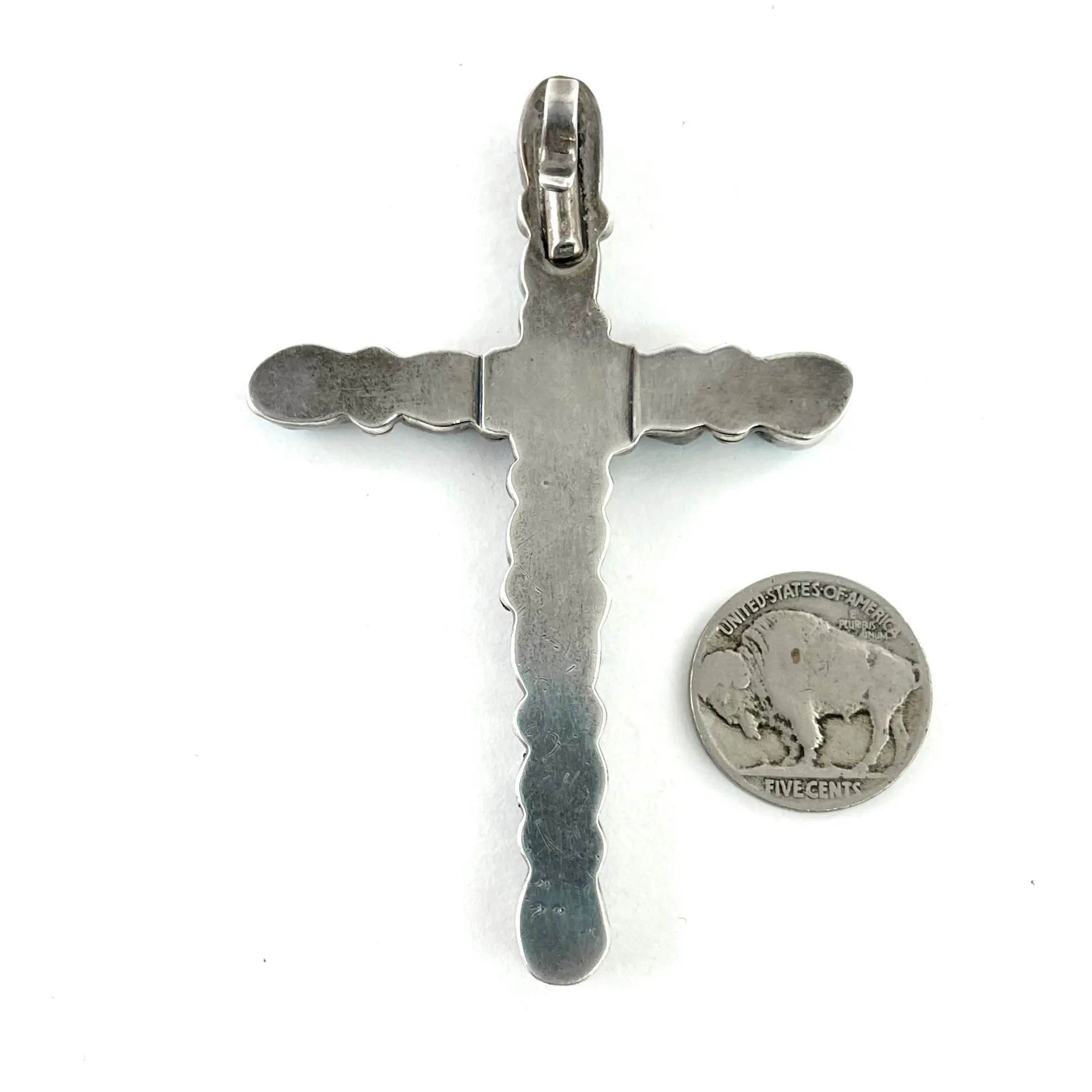 Large Vintage Turquoise Cross