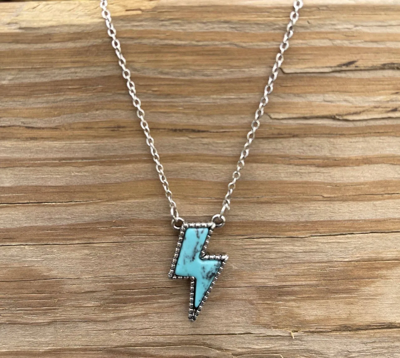 Lightning Bolt Turquoise Necklace