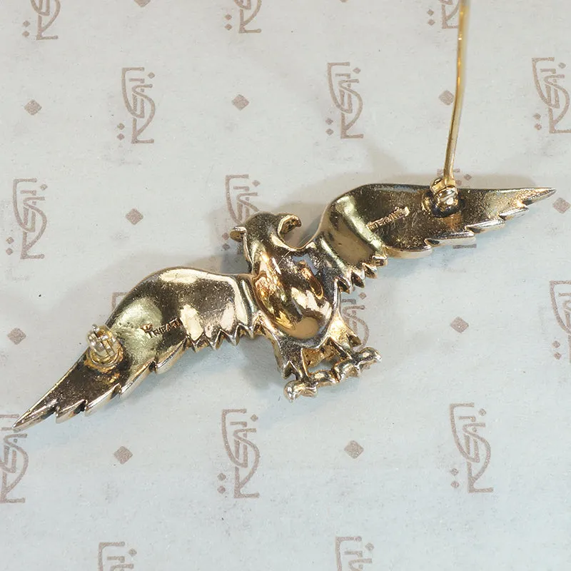 Majestic Sterling & Rhinestone Eagle Brooch by Trifari