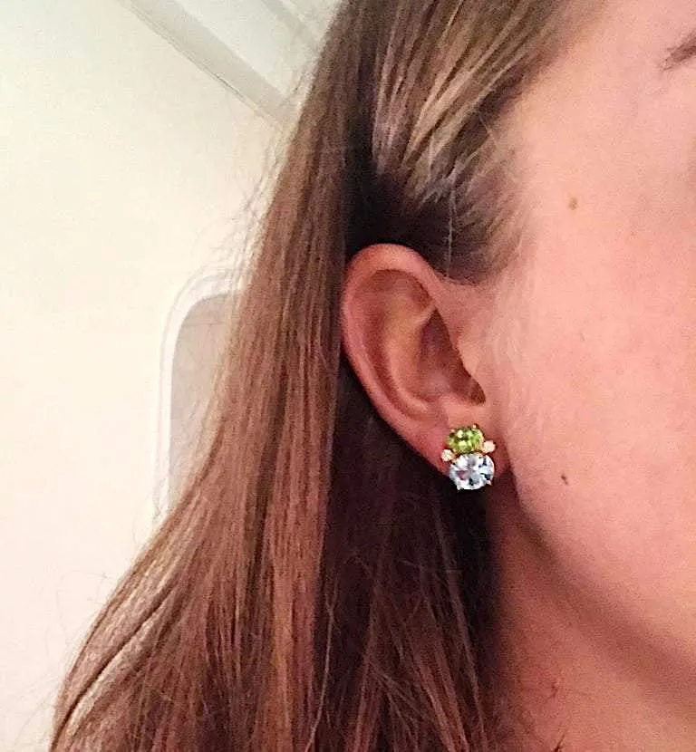 Mini GUM DROP™ Peridot and Citrine and Diamond Earrings