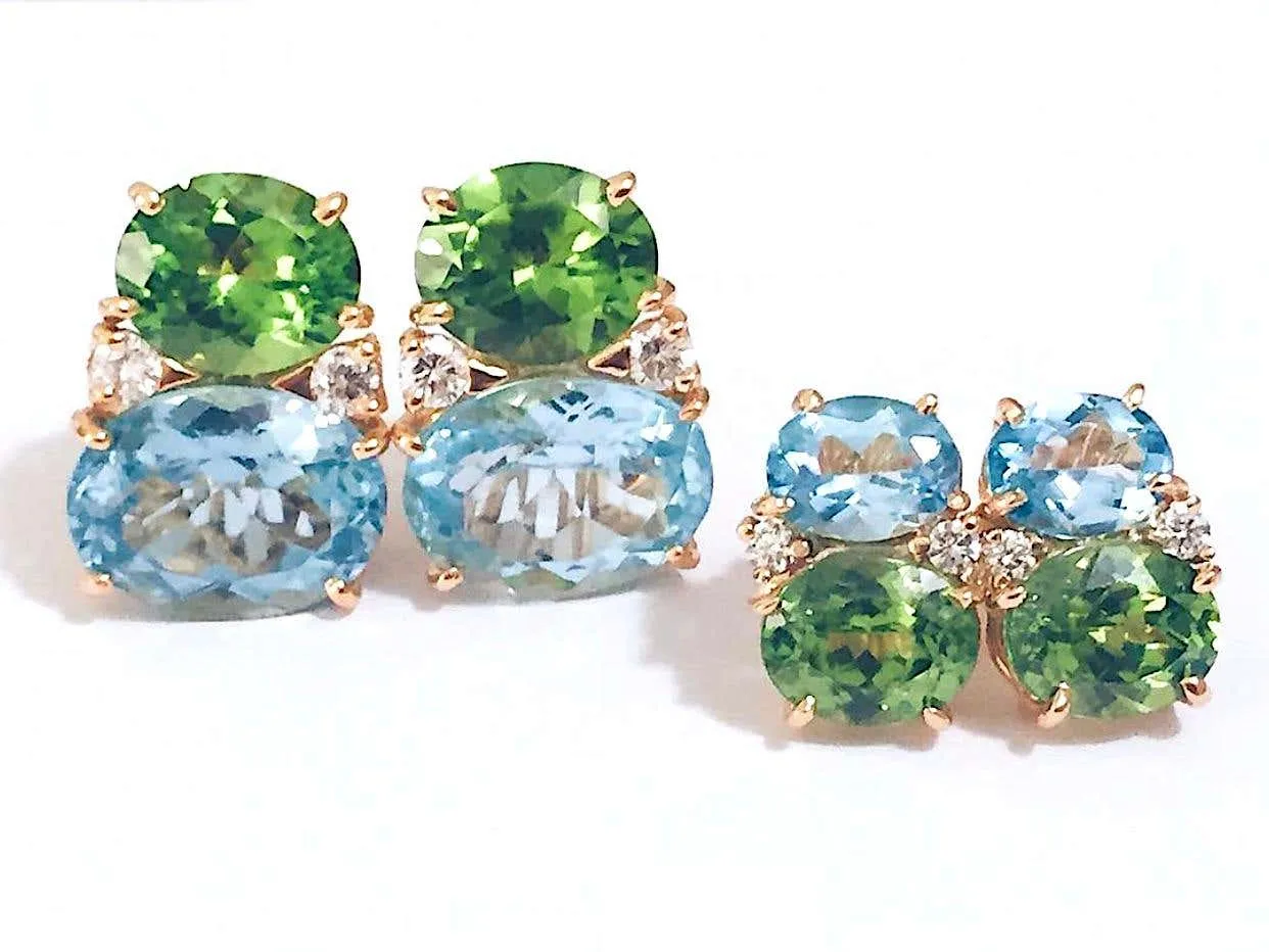 Mini GUM DROP™ Peridot and Citrine and Diamond Earrings