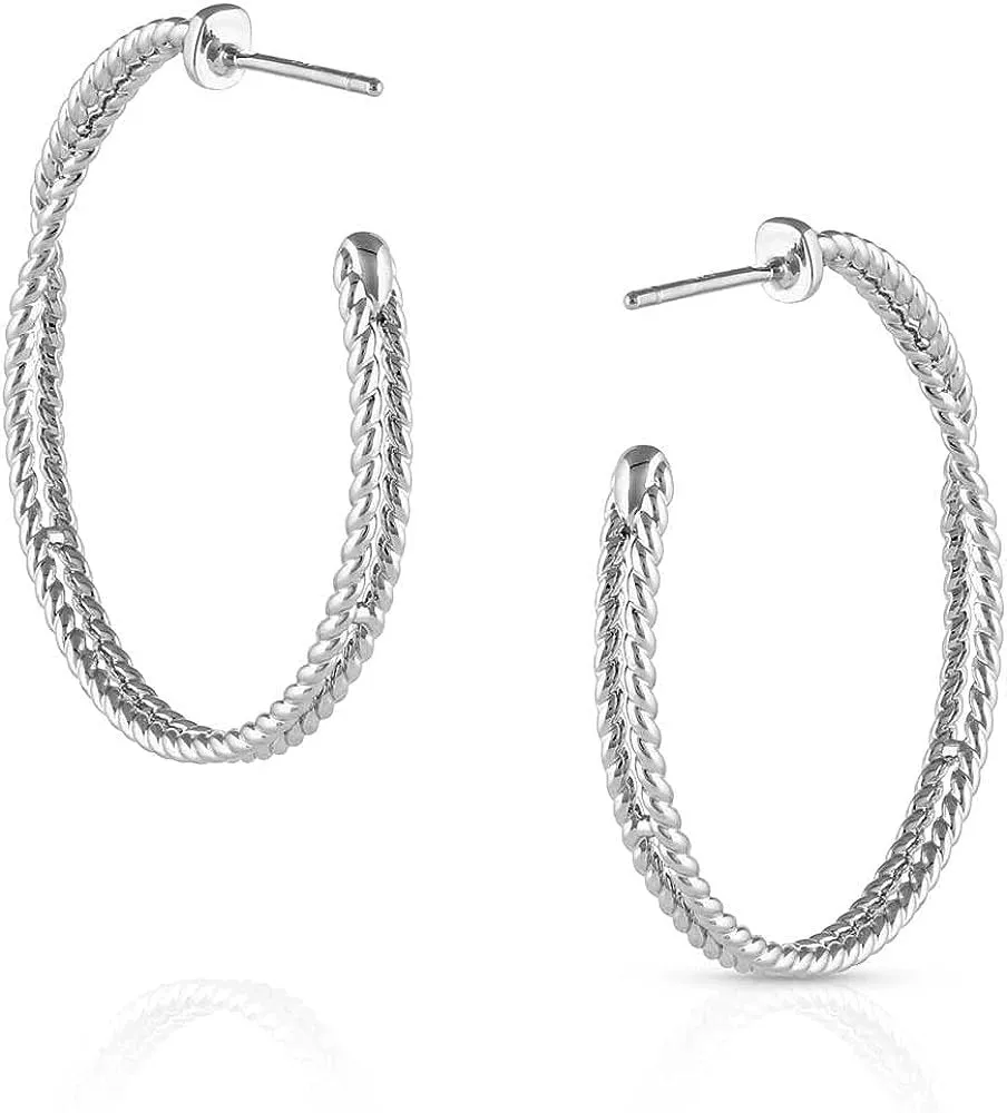 Montana Silversmiths Western Inspired Post Back Hoop Earrings (Wrapped Around You)