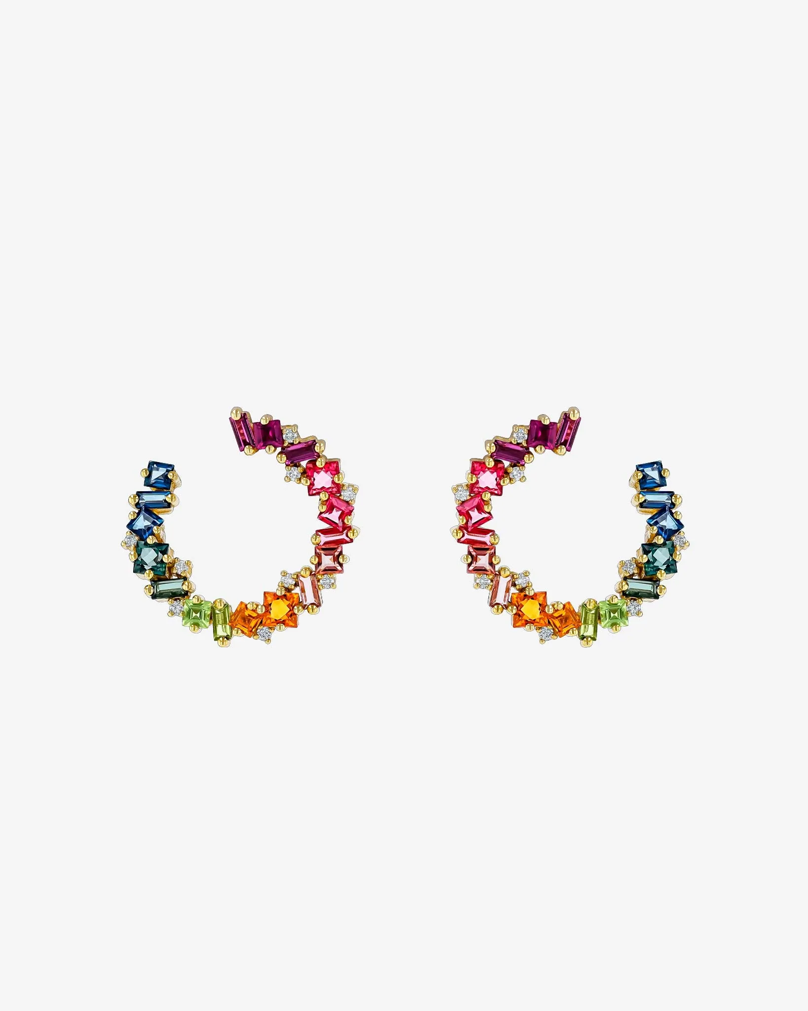 Nadima Rainbow Midi Spiral Hoops