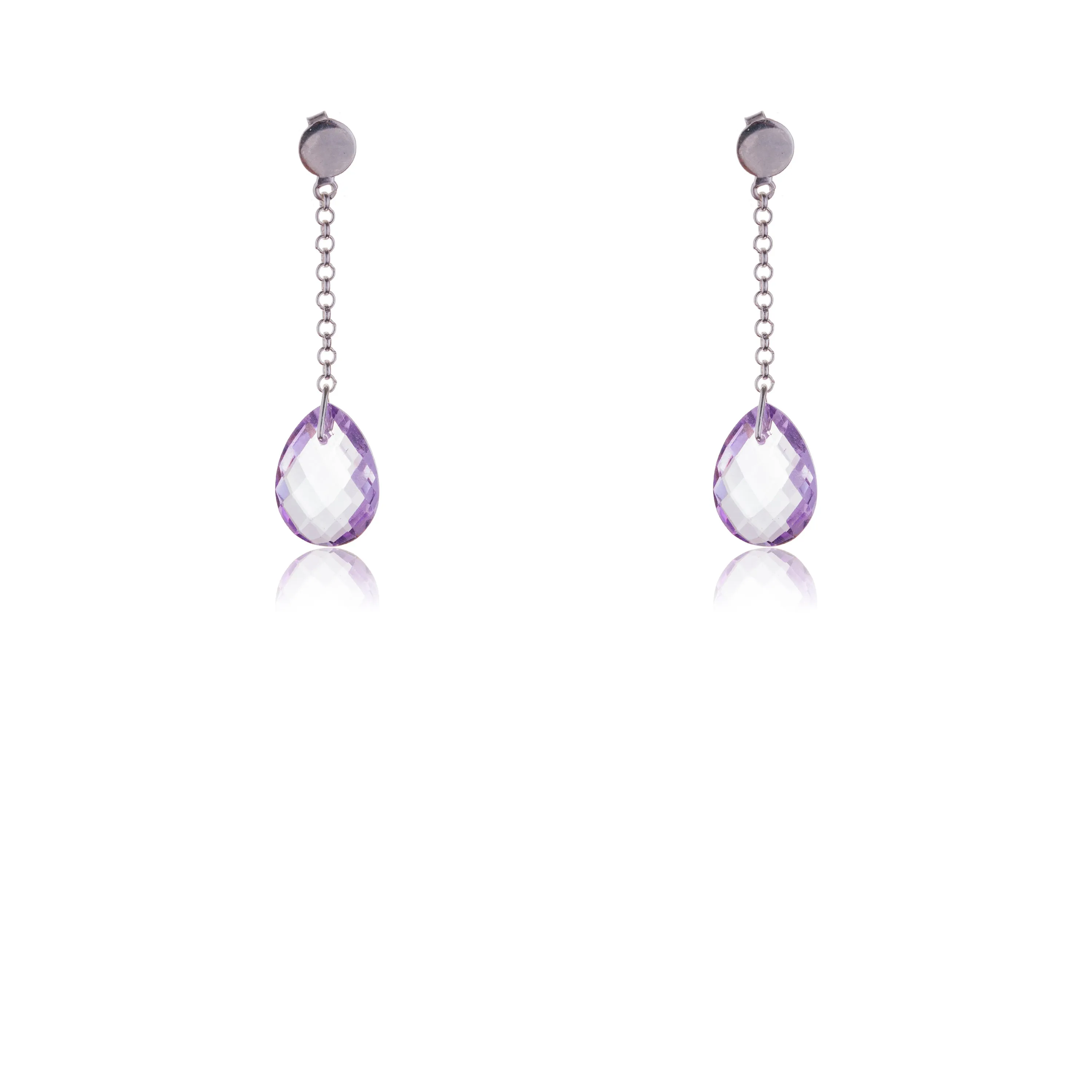 Noa Amethyst Earrings, Sterling Silver