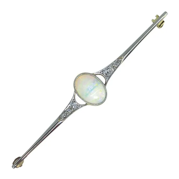 Opal & Diamond Brooch