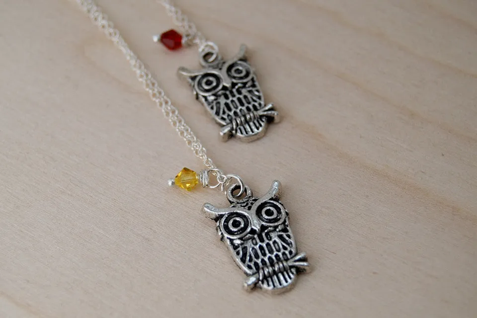 Owl BFF Necklace (Sold Singly) | Silver Owl Charm Necklace | Best Friend Jewelry