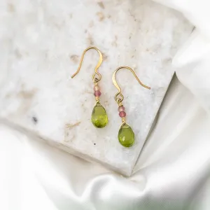 Peridot and Tourmaline Earrings