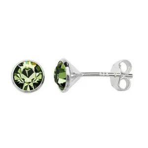 Peridot Coloured CZ Stud Earrings